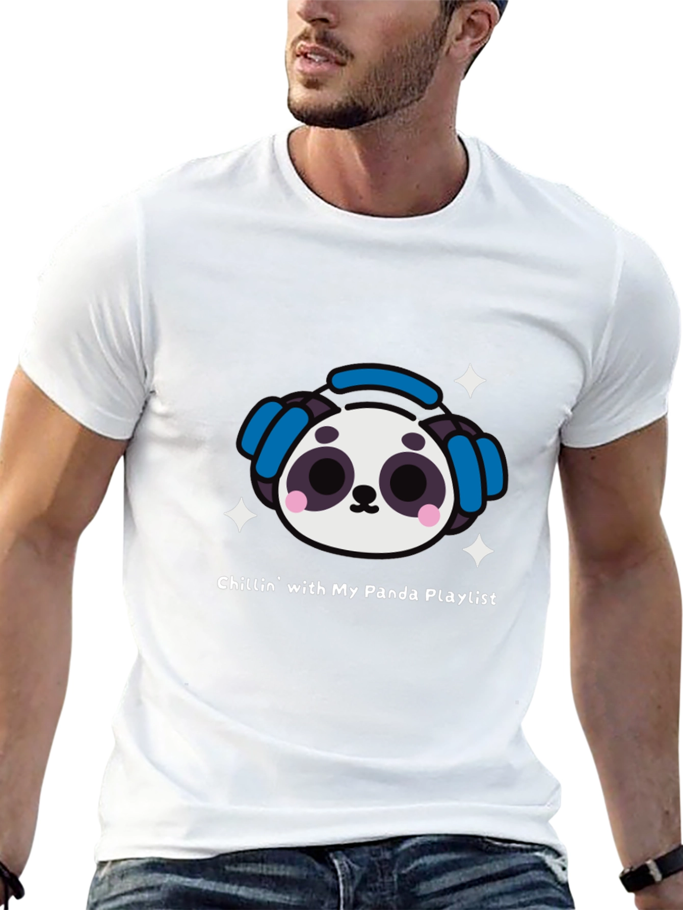 Black Panda Playlist T-Shirt - Chill Vibes view 13