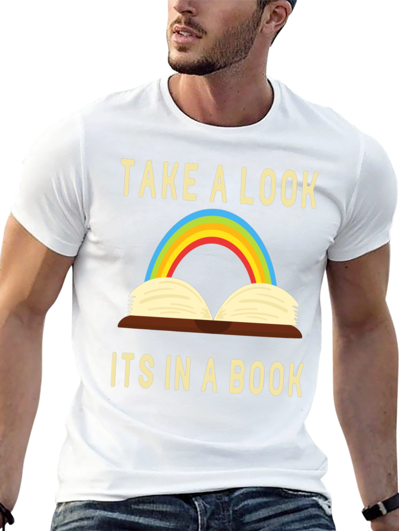 Black Take a Look - It's in a Book T-Shirt view 13