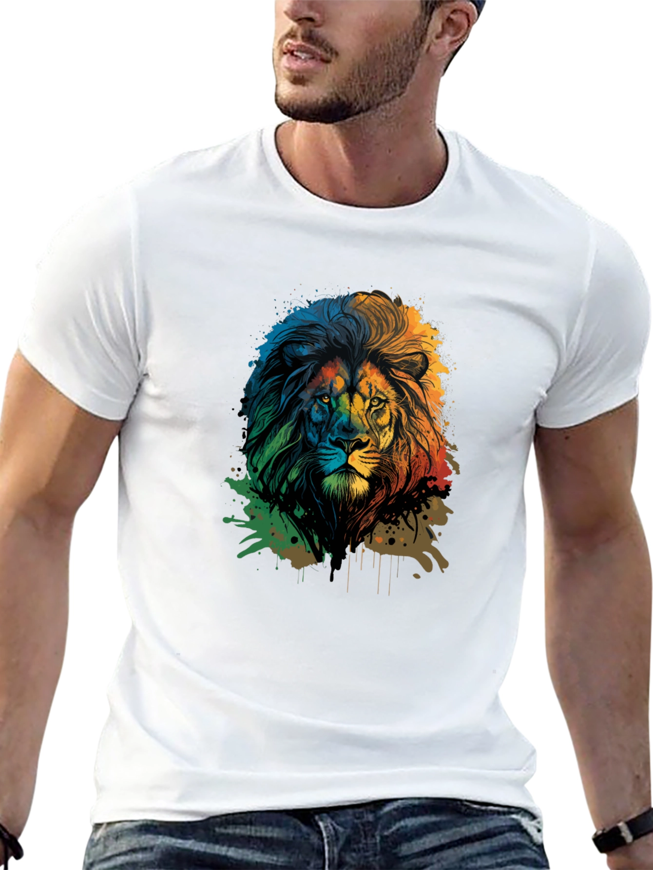 Black Lion Graphic Print Black Tee view 13