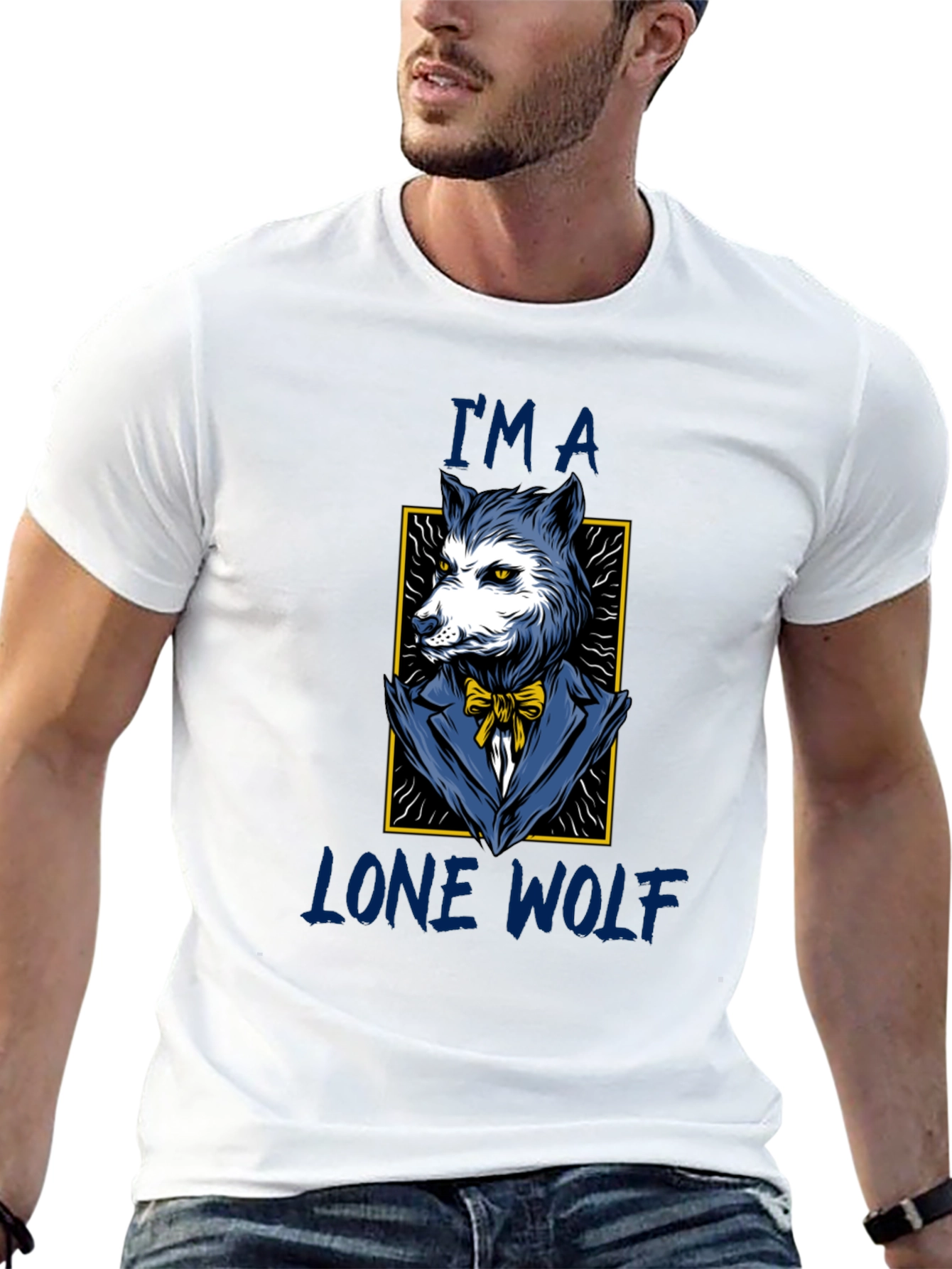 Black Lone Wolf T-Shirt - Stylish Animal Graphic Tee view 13