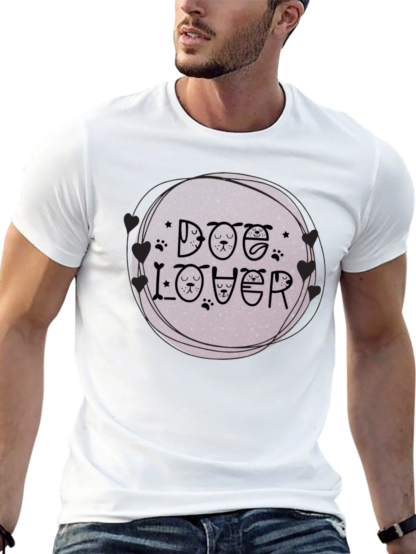 Black Dog Lover Graphic Tee - Unique Pet Design view 13