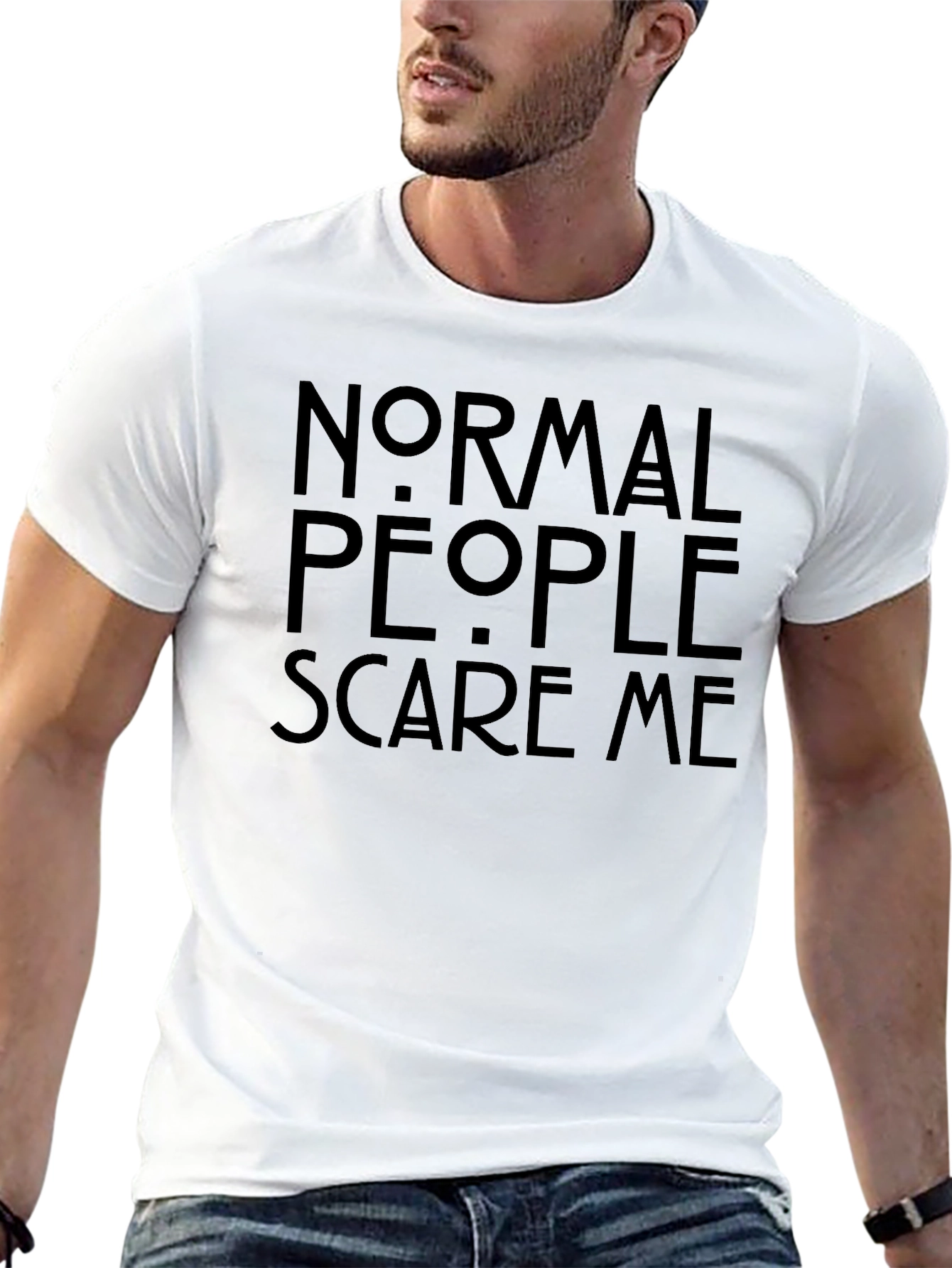 Black Normal People Scare Me Graphic Tee - Black view 13