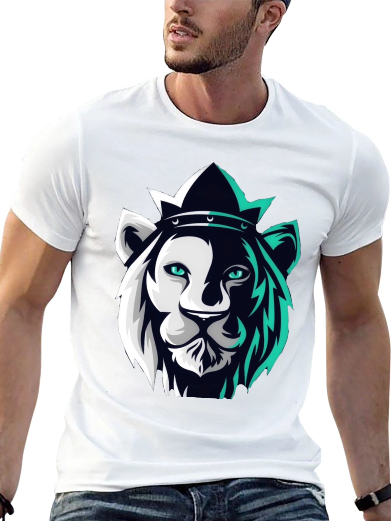 Black Lion King Graphic Tee - Modern Black T-Shirt view 13