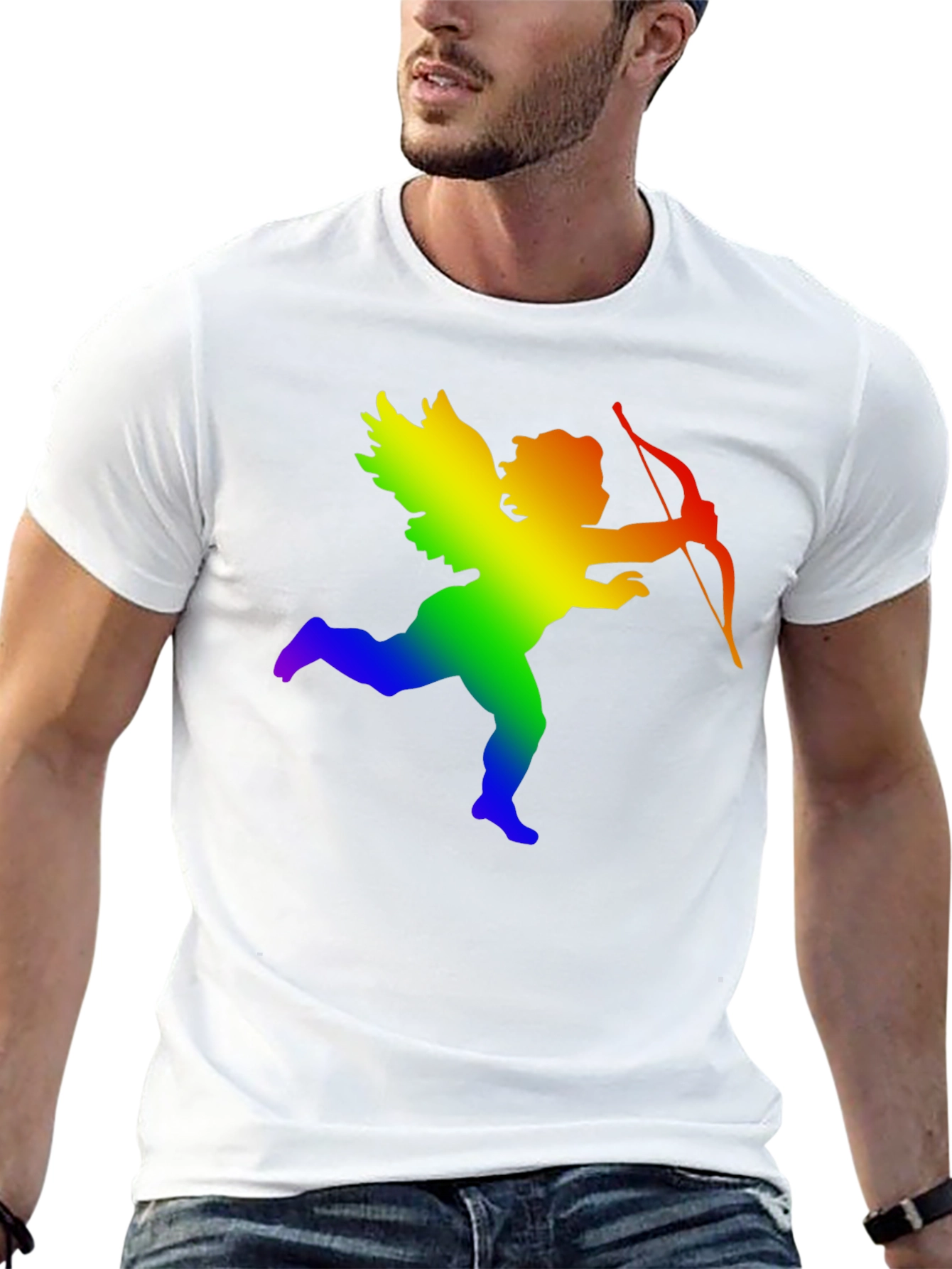 Black Rainbow Cupid Graphic Tee - Black view 13