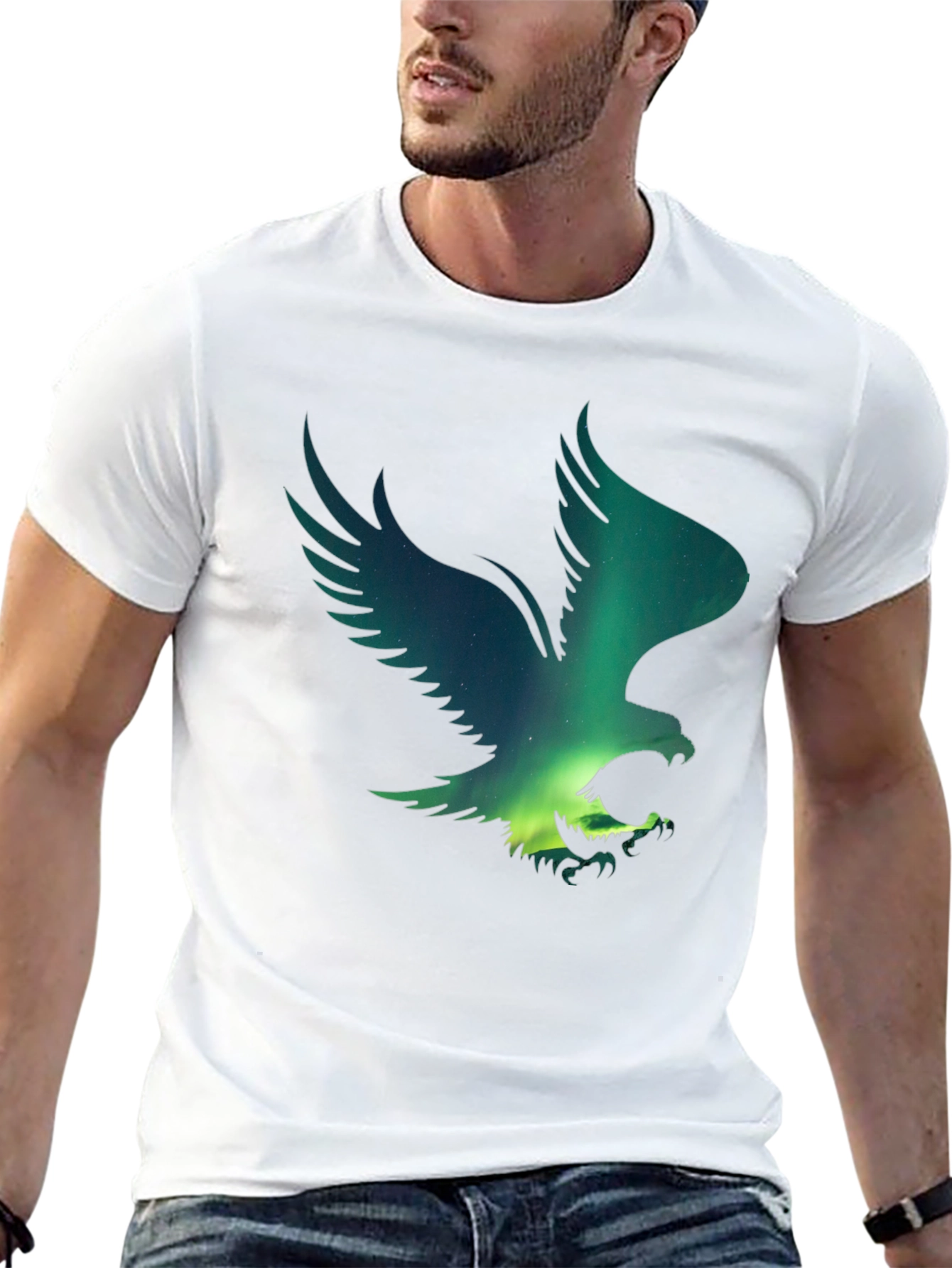 Black Eagle Aurora Graphic T-Shirt view 13