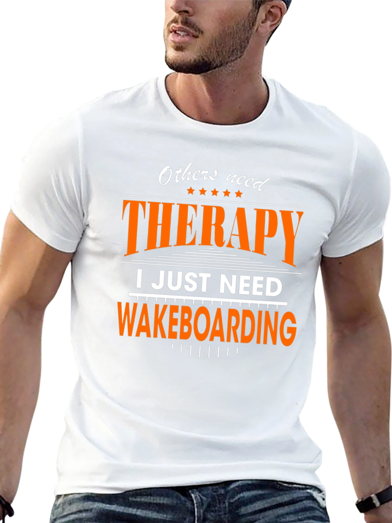 Black Wakeboarding Therapy T-Shirt - Funny Water Sports Tee view 13