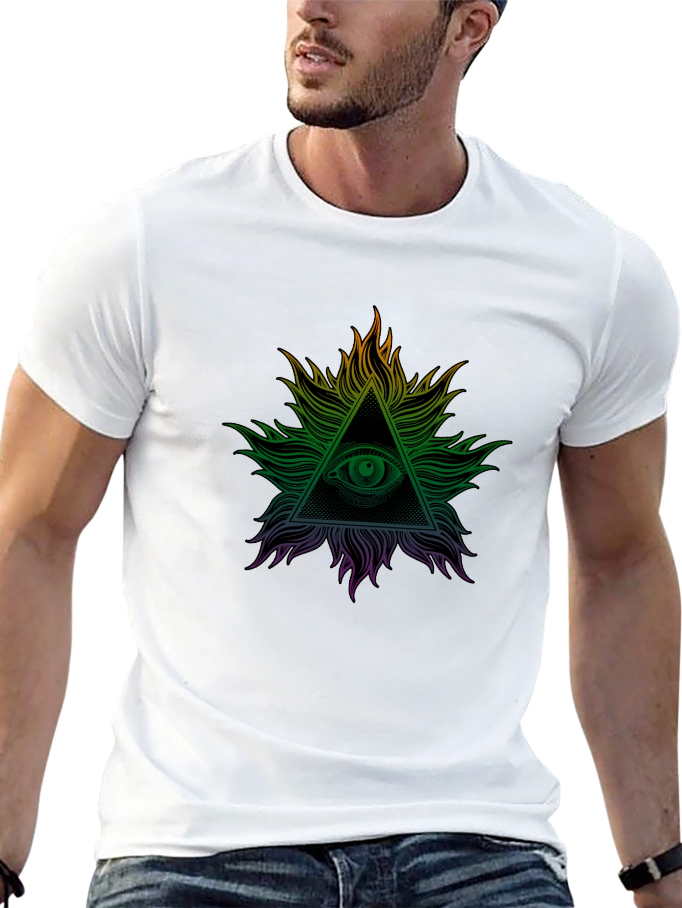 Black All Seeing Eye Graphic Tee - Illuminati Design view 13