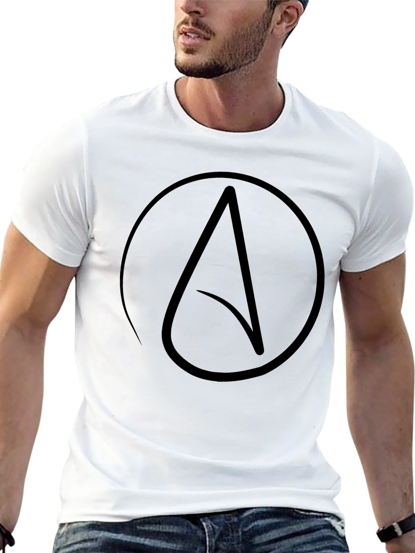 Black Atheist Symbol T-Shirt - Black view 13