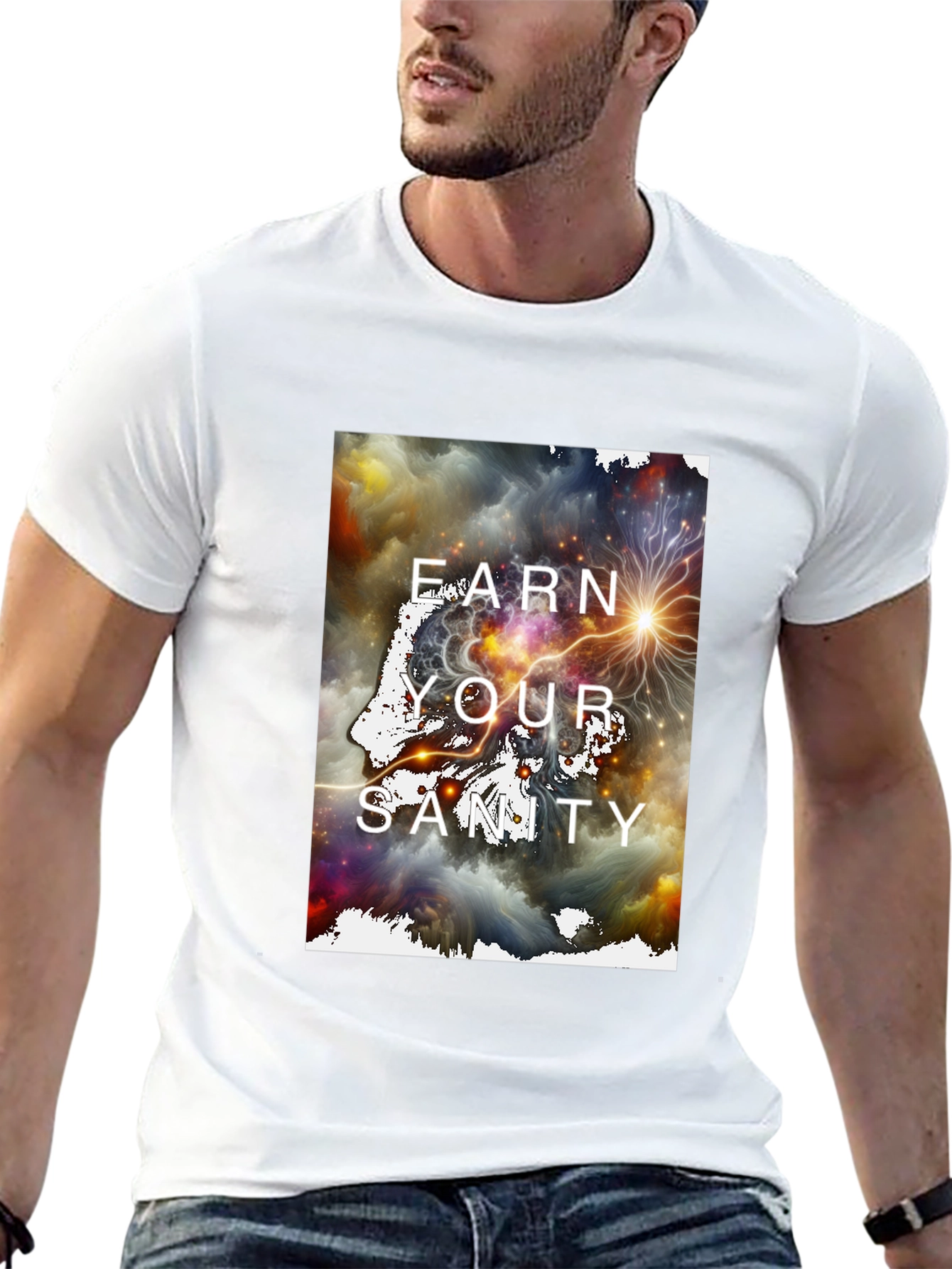 Black Earn Your Sanity Graphic T-Shirt view 13