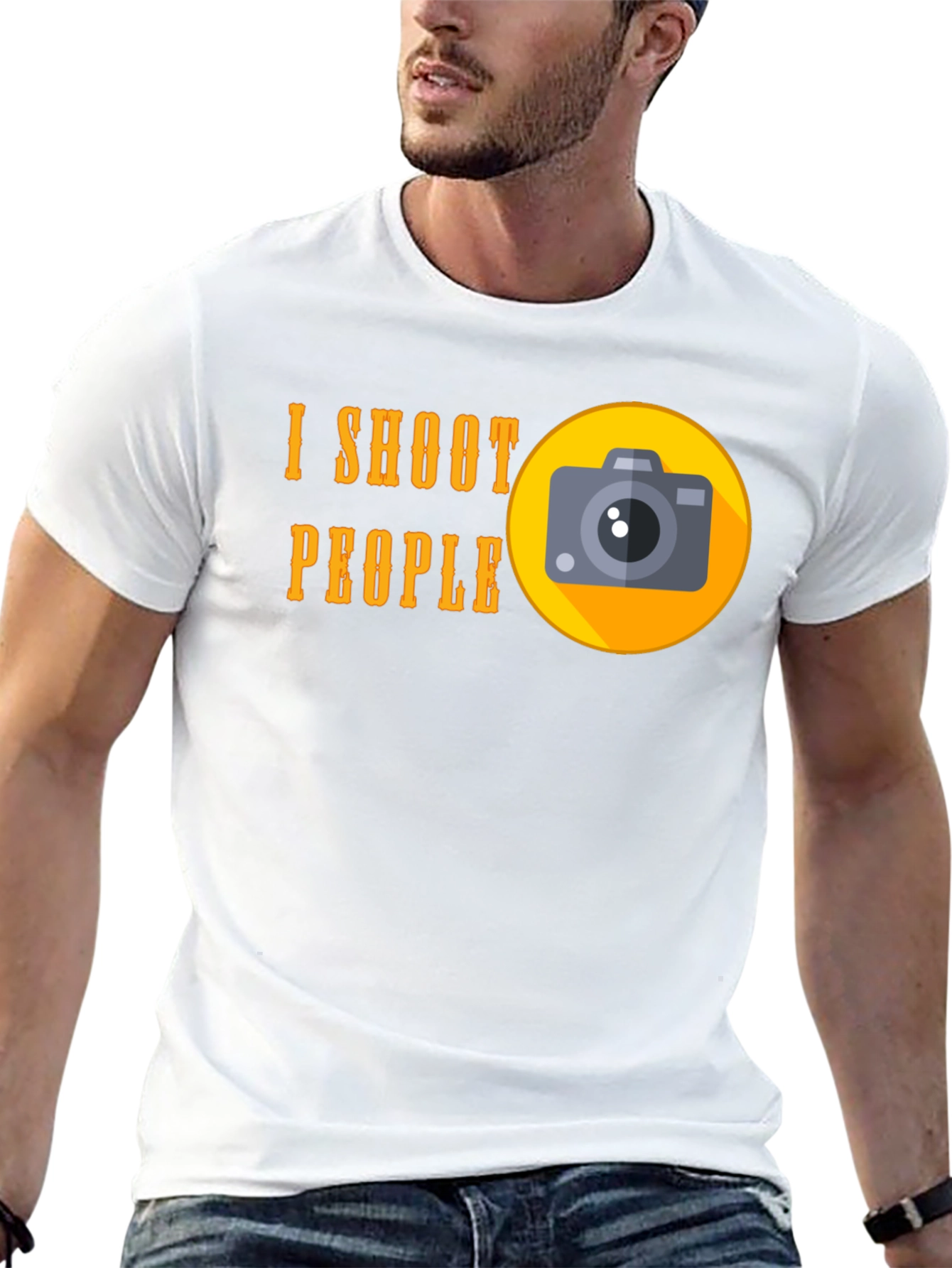 Black I Shoot People T-Shirt - Funny Photographer Tee view 13