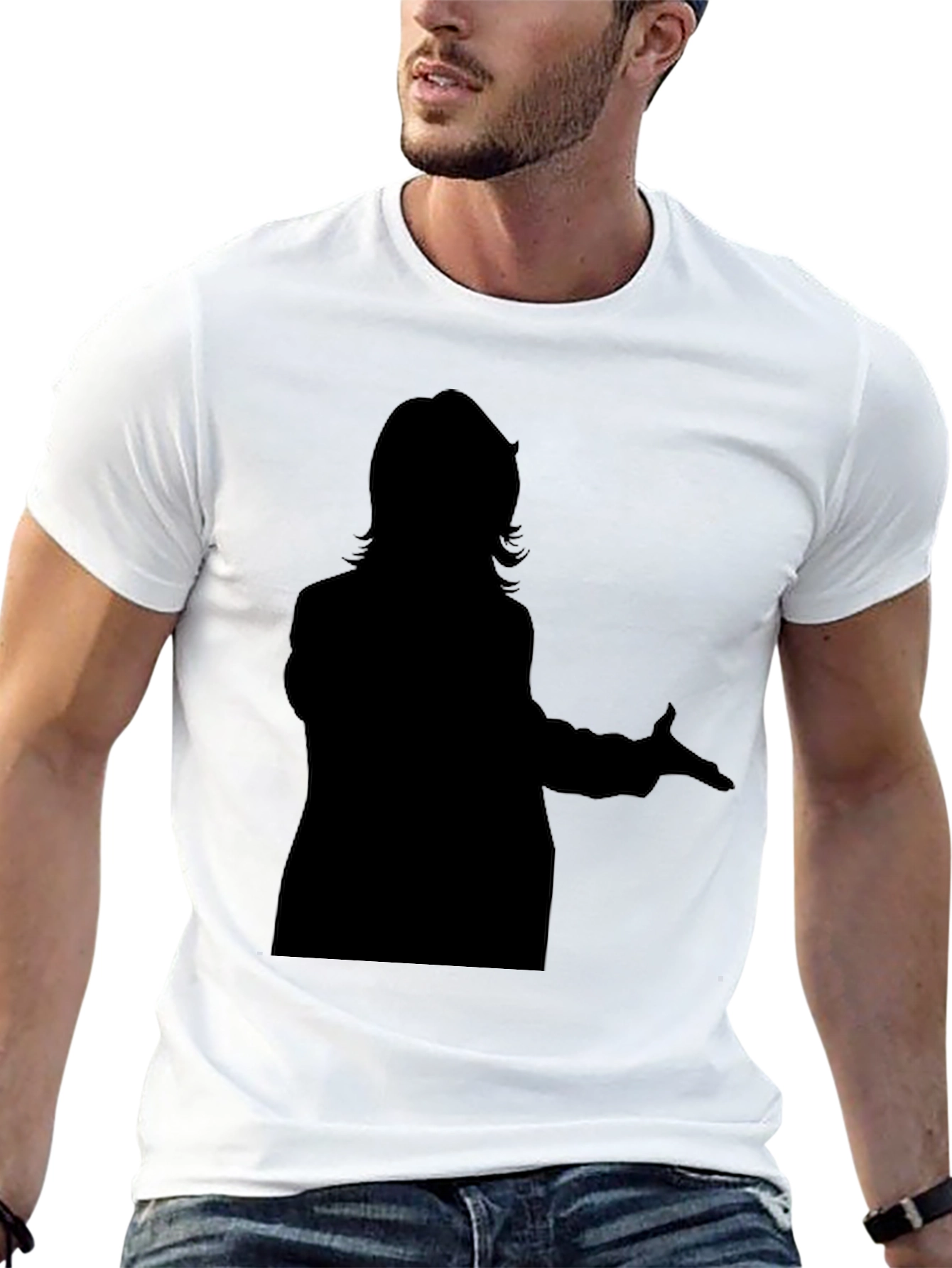 Black Silhouette Graphic Tee - Classic Black T-Shirt view 13