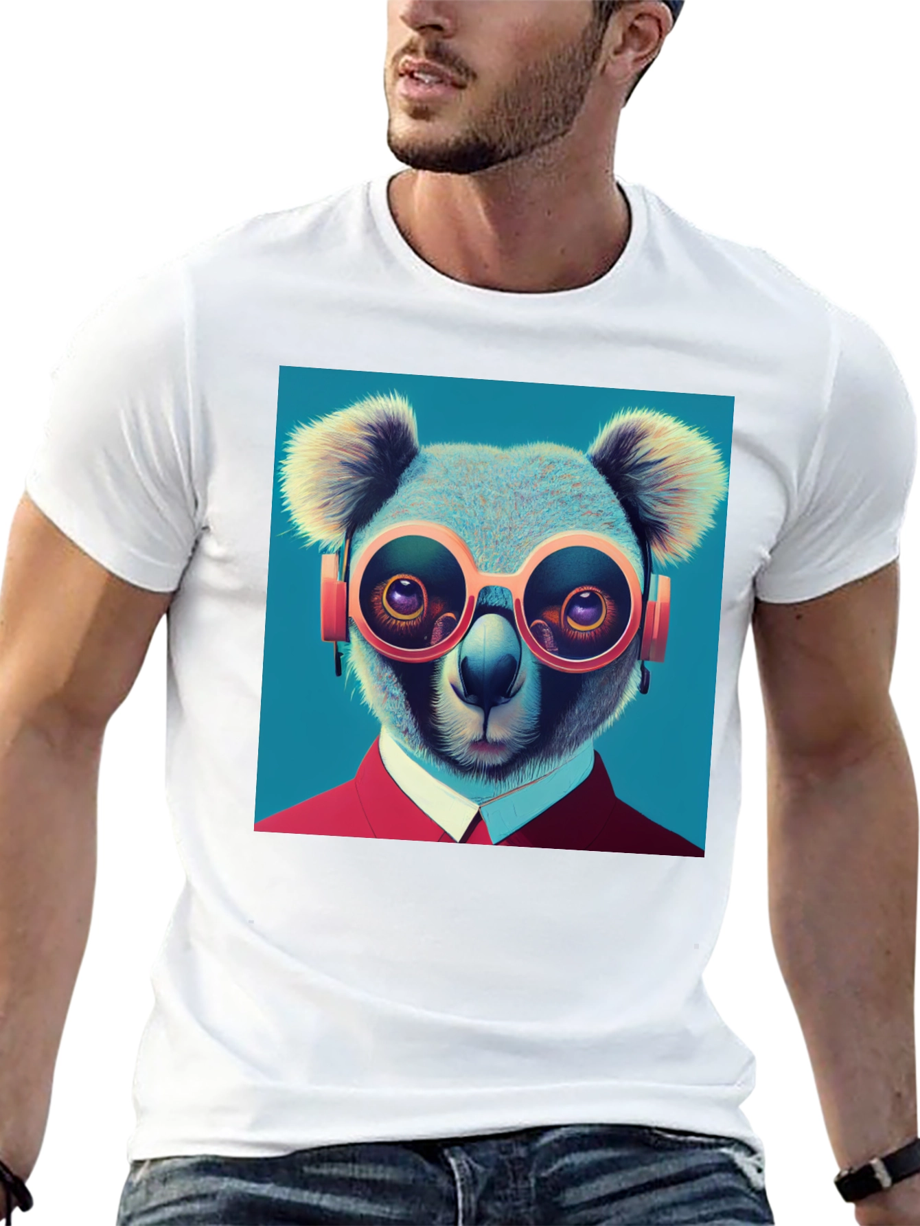 Black Koala in Specs Graphic Tee - Unique Animal Design view 13