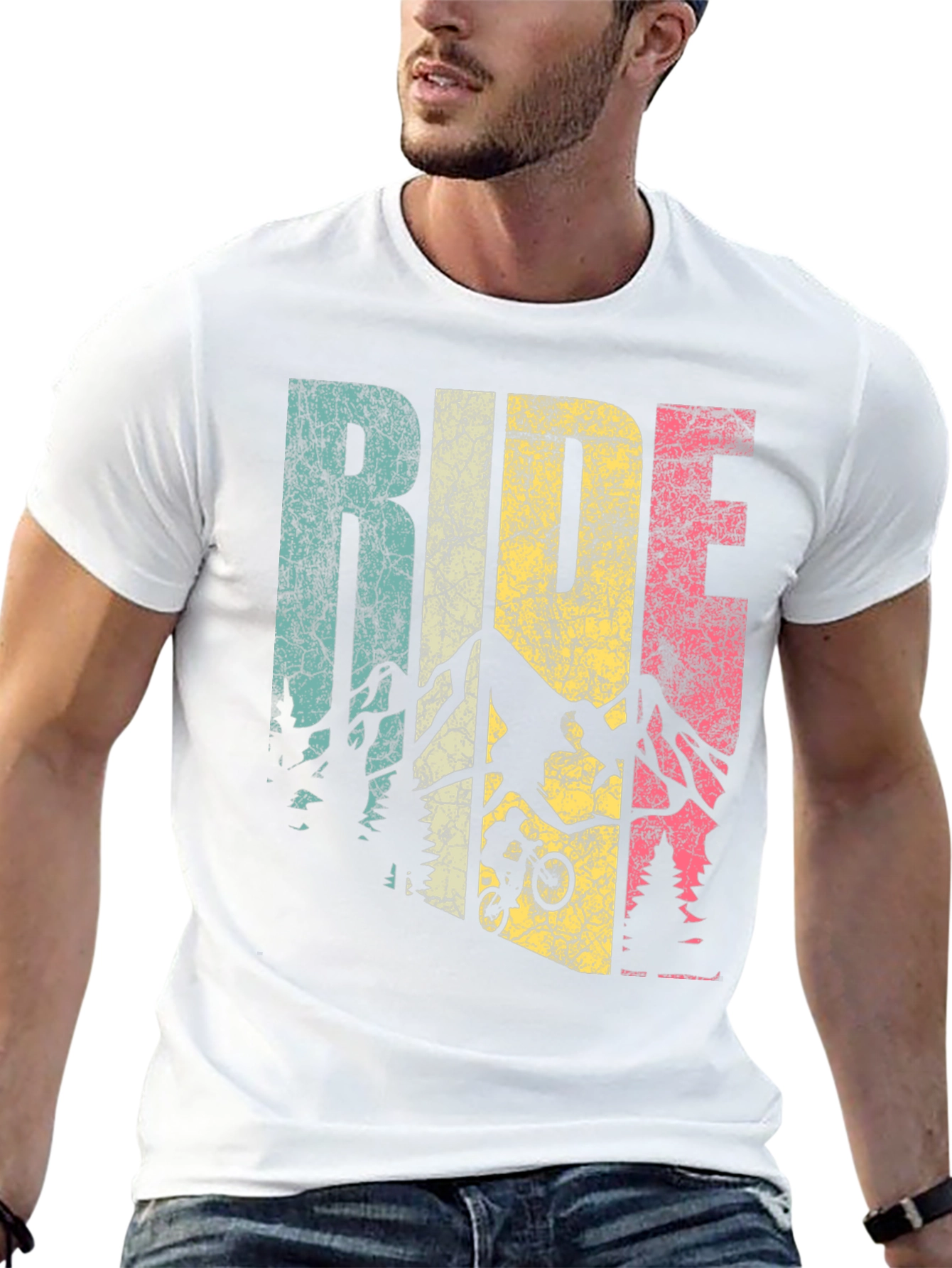 Black Retro Ride Mountain Bike Graphic Tee view 13