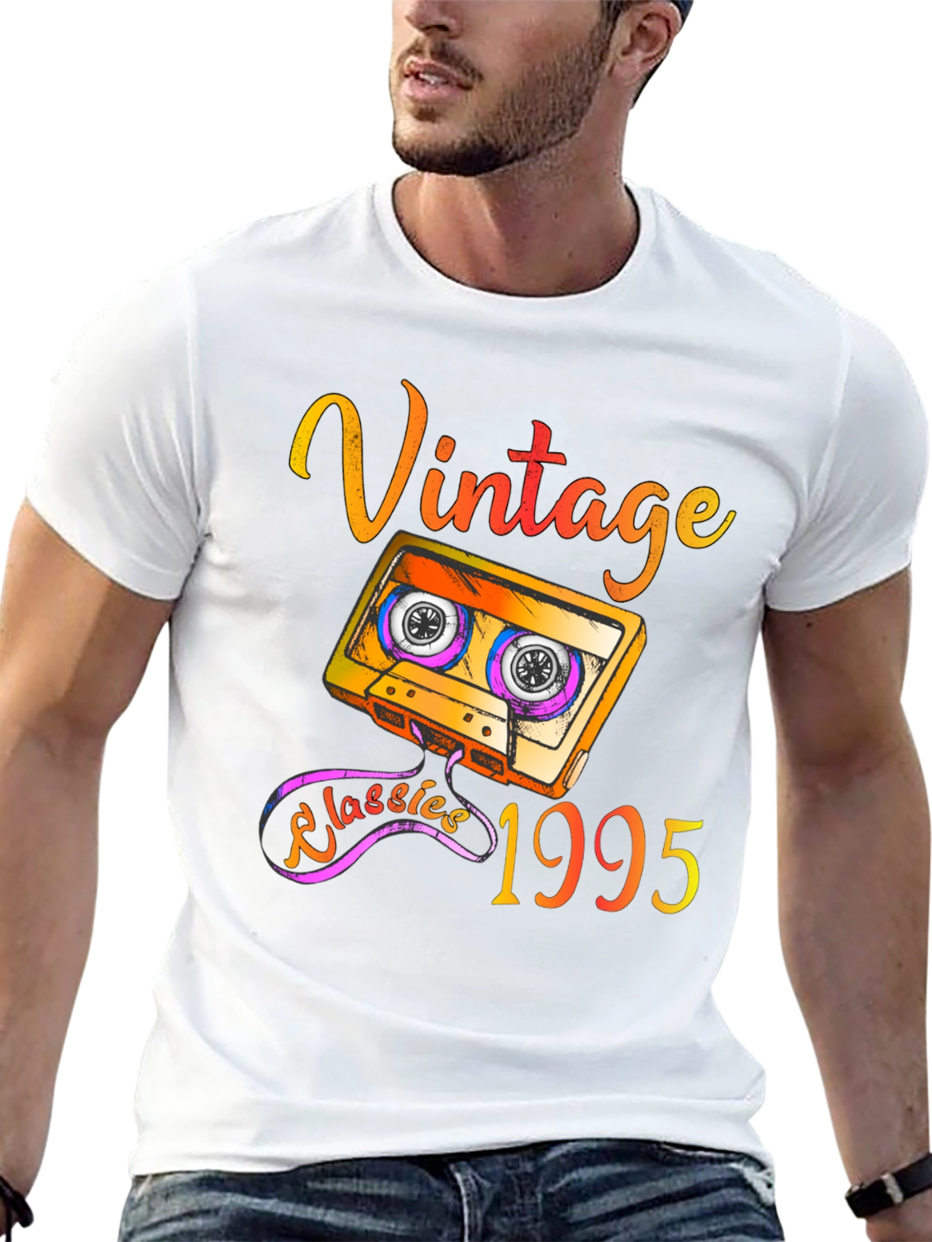 Black Vintage 1995 Cassette Tape T-Shirt - Retro Classics view 13