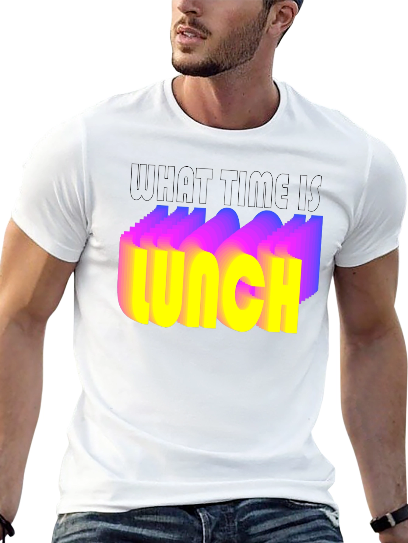 Black What Time Is Lunch T-Shirt - Funny Foodie Tee view 13