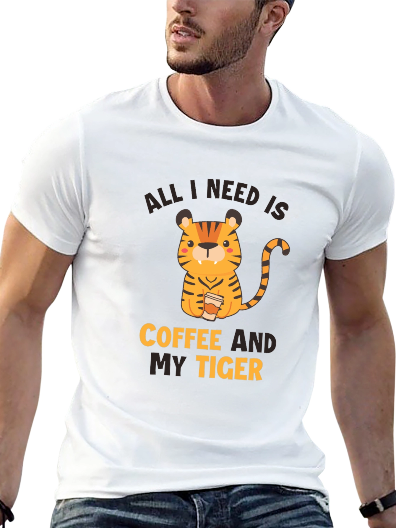 Black Coffee and My Tiger Graphic Tee view 13