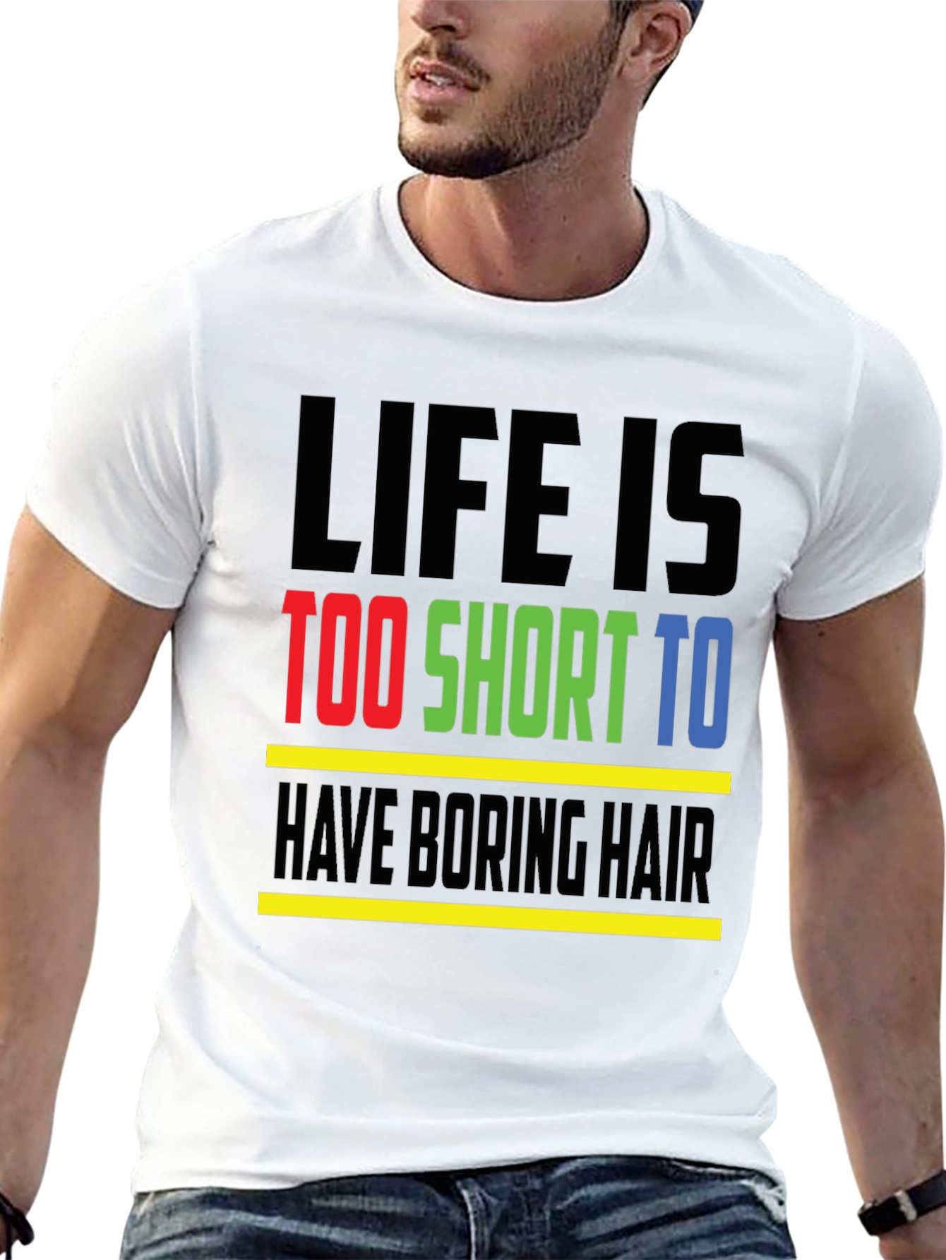 Black Life is Too Short T-Shirt - Funny Hair Statement Tee view 13