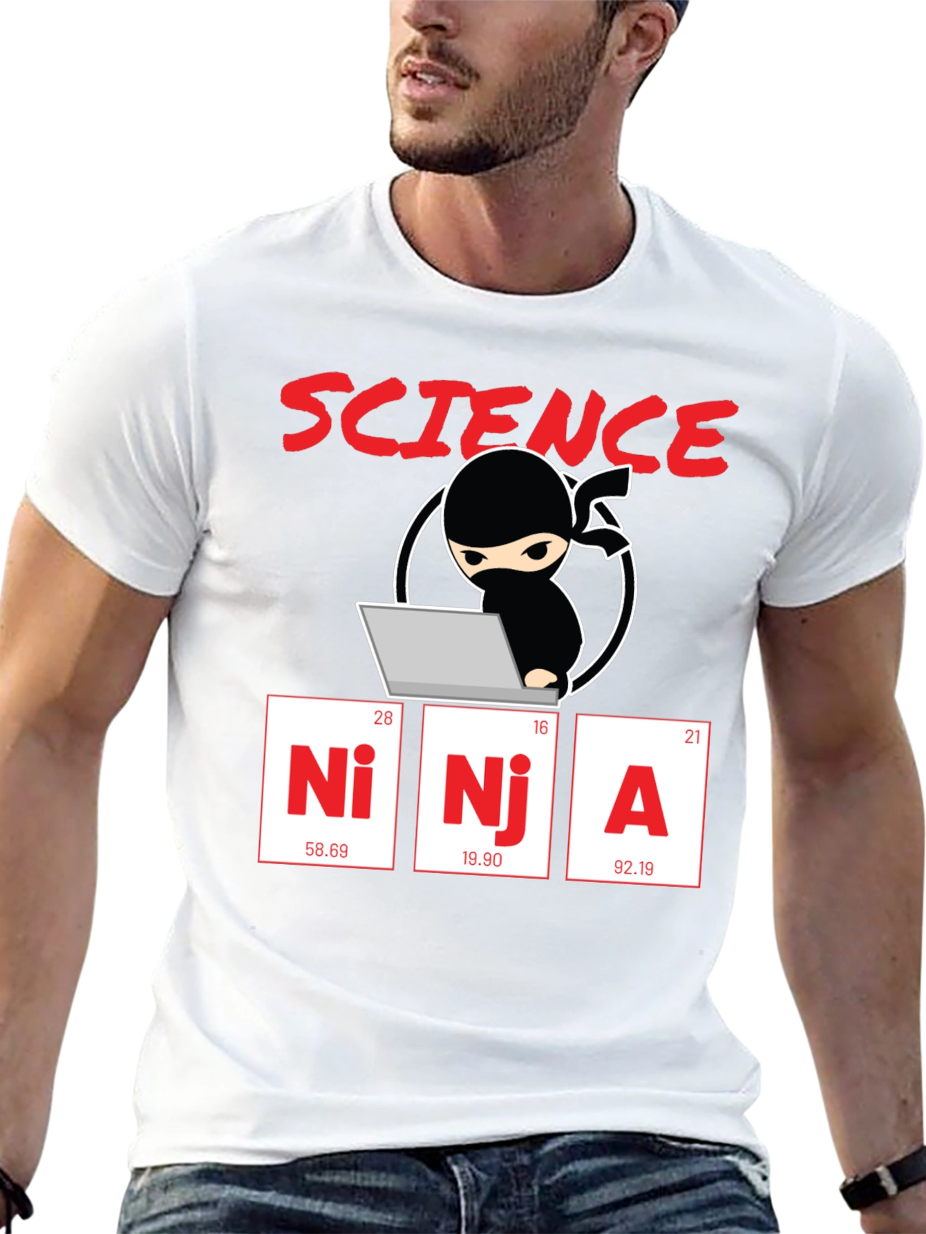 Black Science Ninja Graphic T-Shirt - Geeky Humor Tee view 13