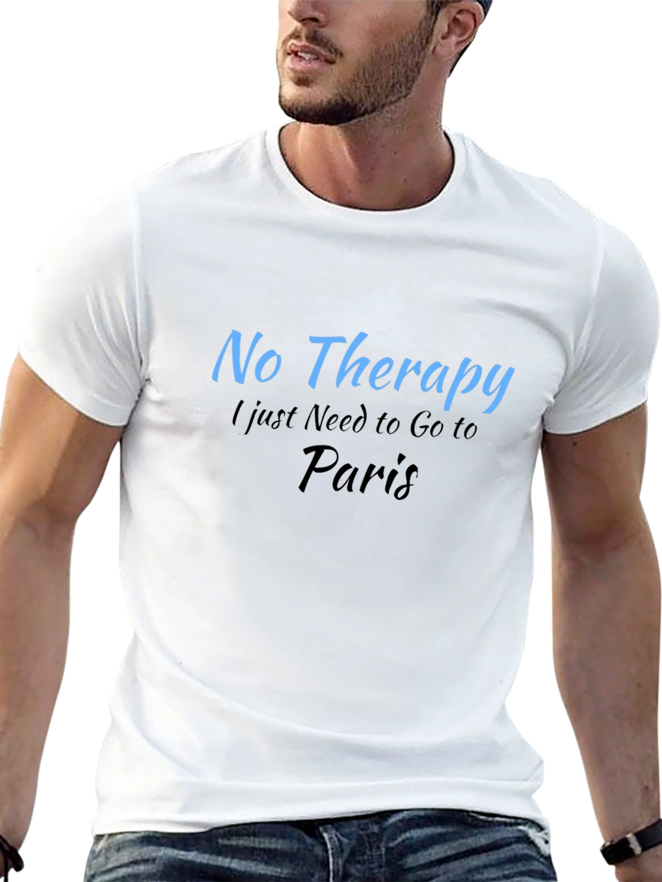 Black No Therapy Paris T-Shirt view 13