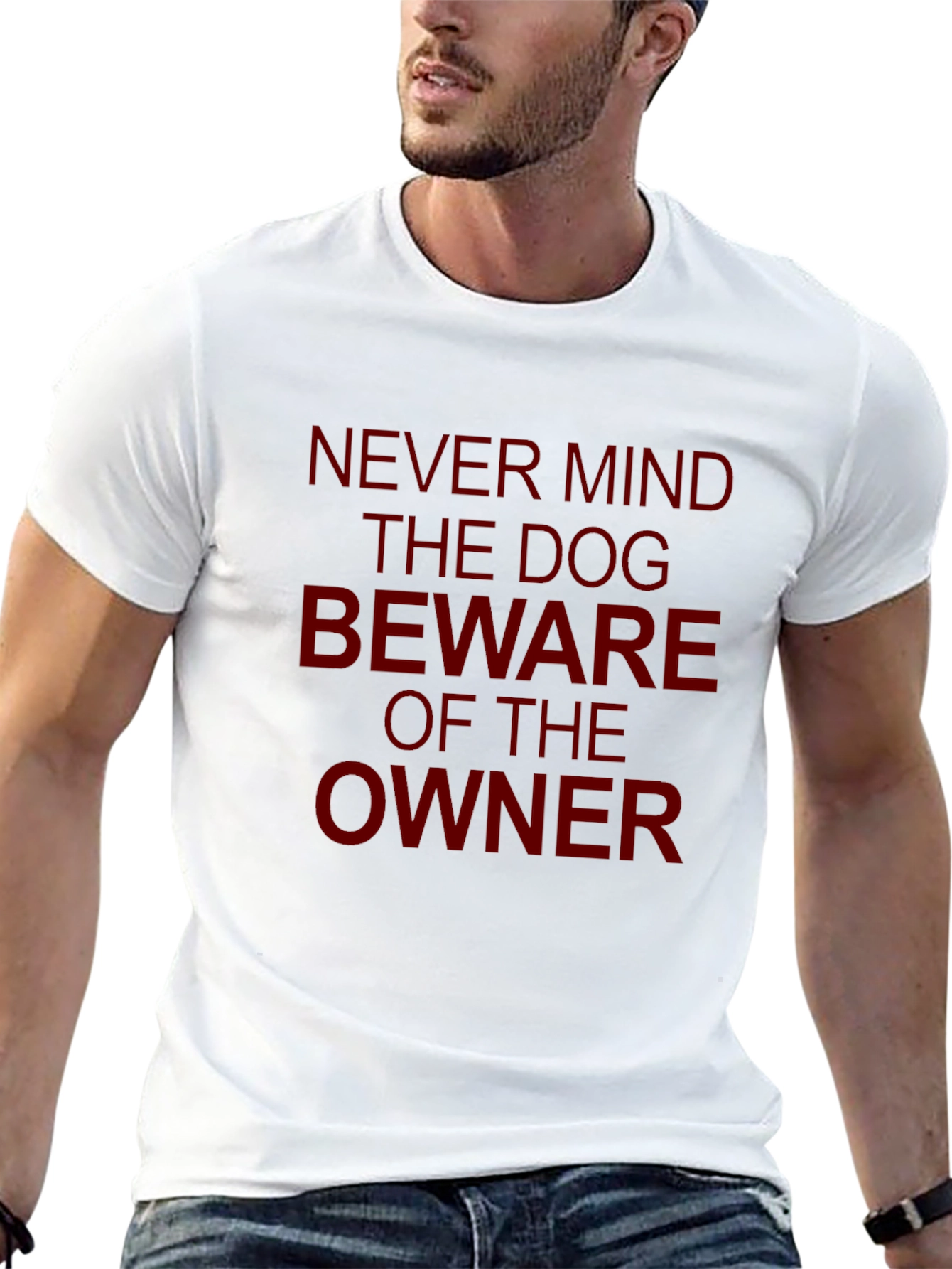 Black Funny Dog Owner Beware Graphic T-Shirt view 13