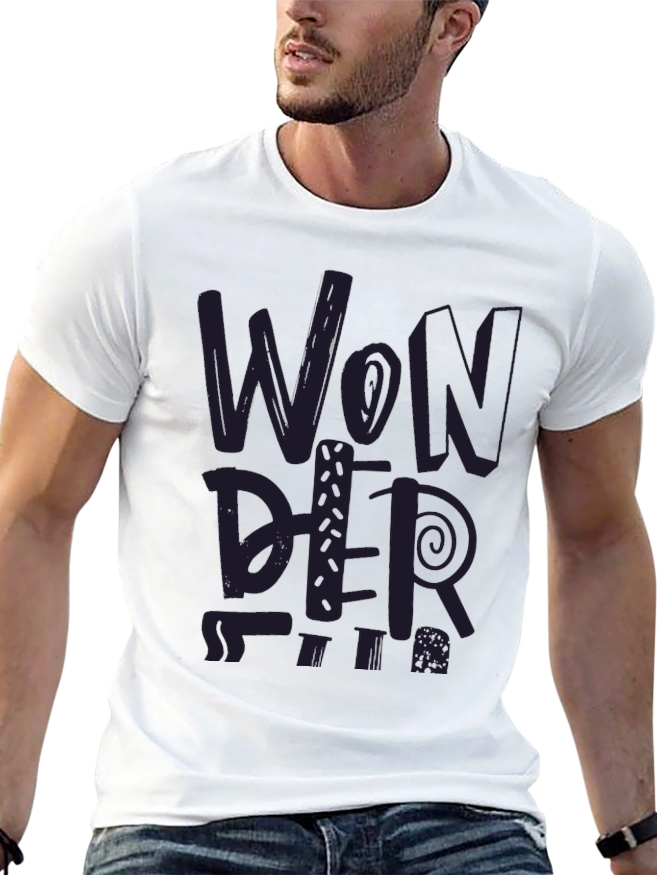 Black Wonder Graphic Tee - Trendy Print view 13