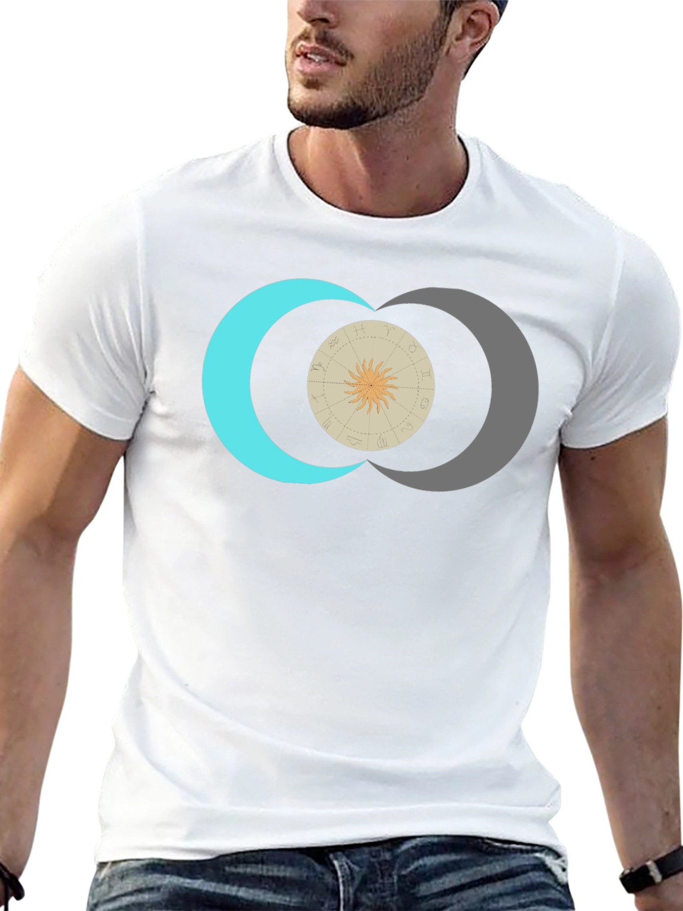 Black Celestial Sun & Moon Graphic Tee - Black view 13