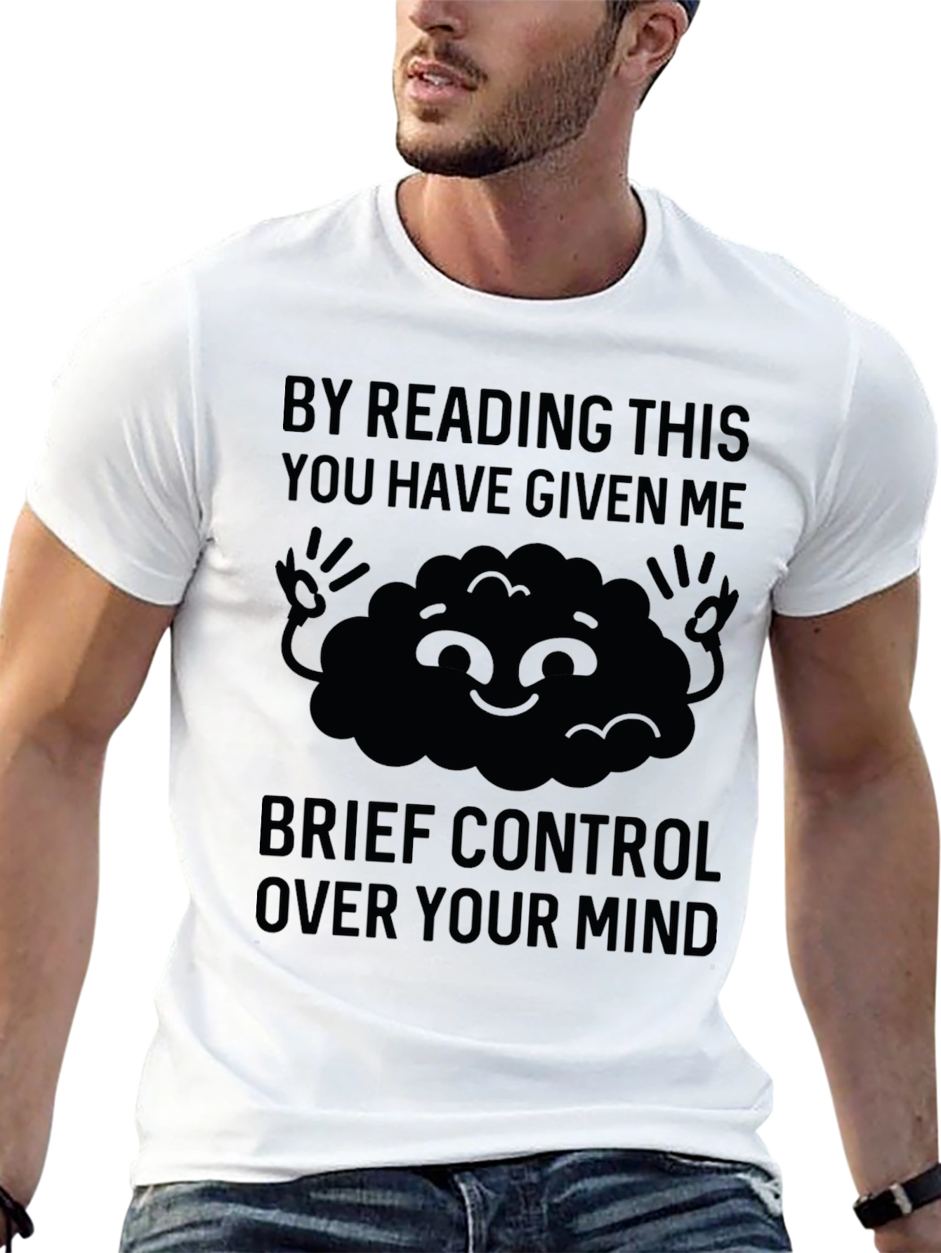 Black Mind Control Graphic Tee - Funny Reading Shirt view 13