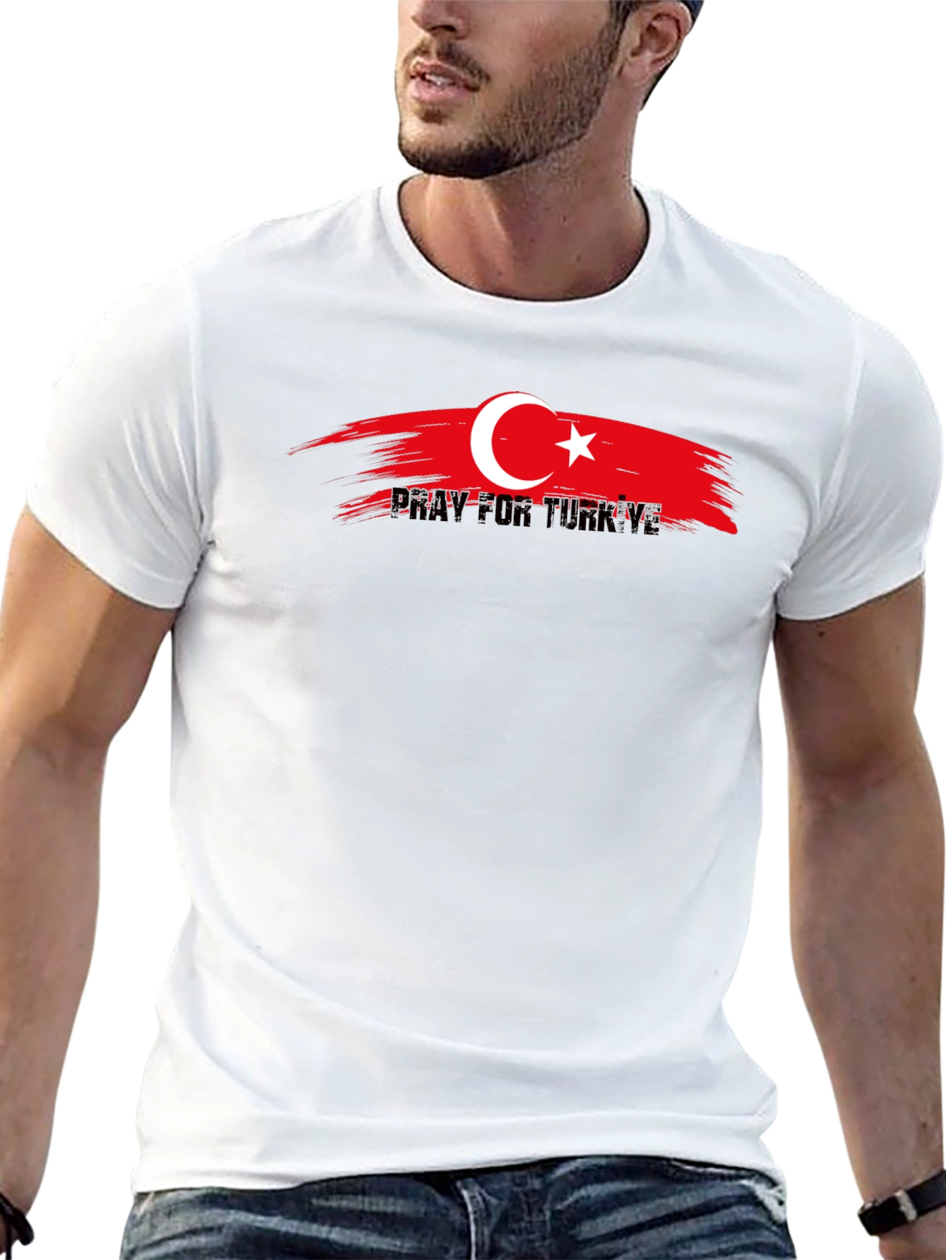 Black Pray for Turkiye Black T-Shirt view 13
