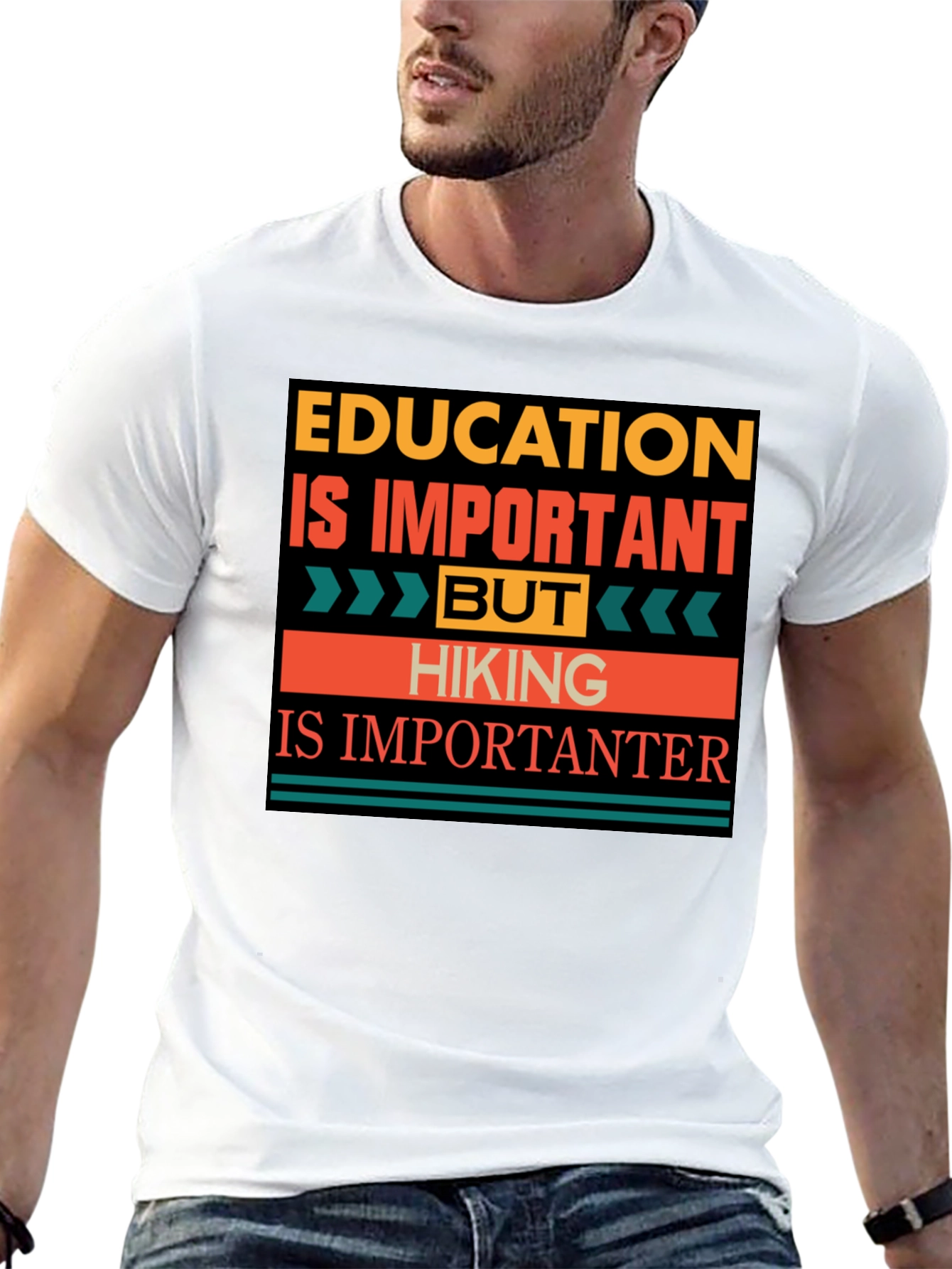 Black Education vs. Hiking Graphic Tee - Hiking is Importanter! view 13