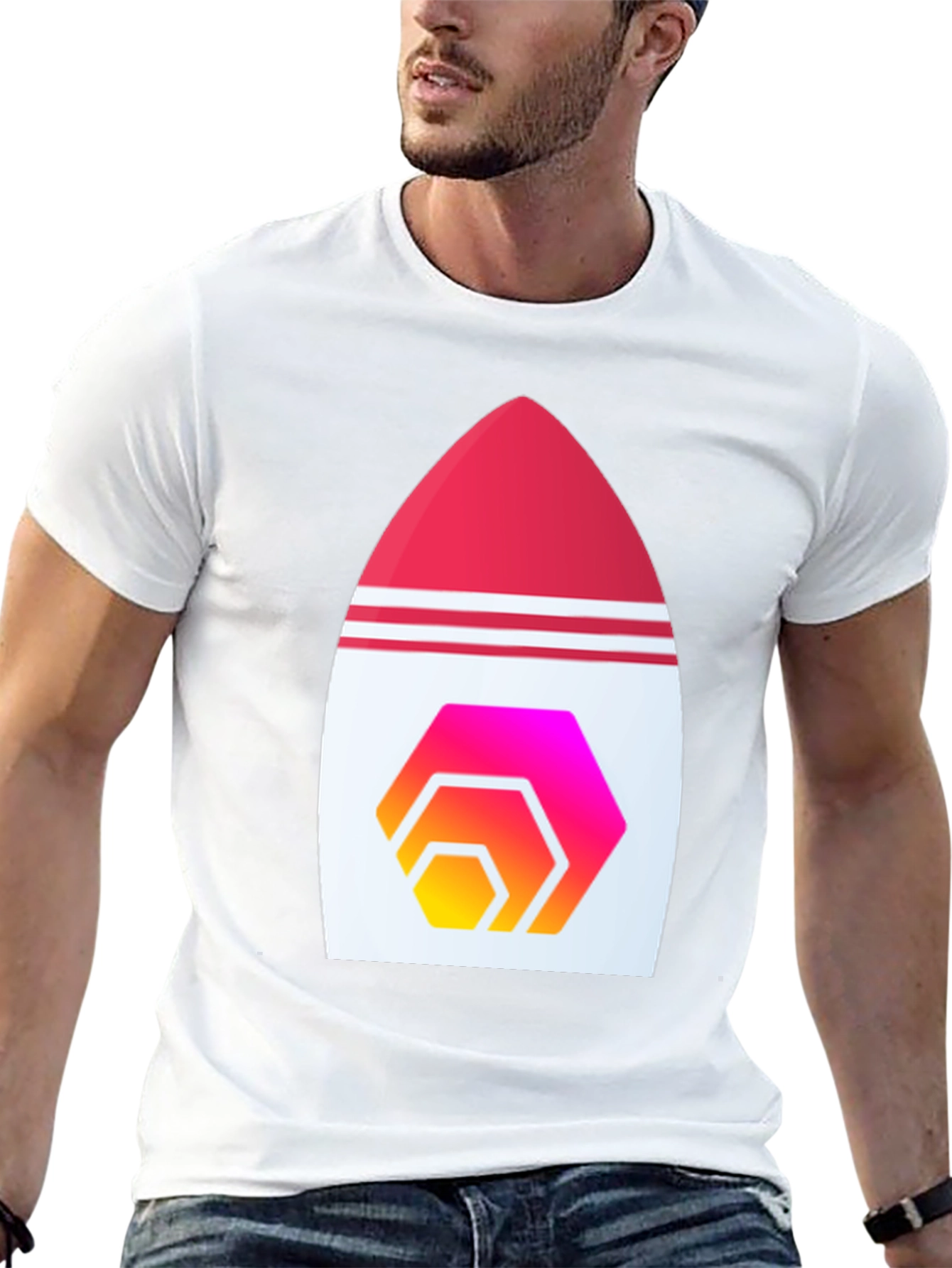 Black Hex Crypto Rocket T-Shirt - Black Cotton Blend view 13