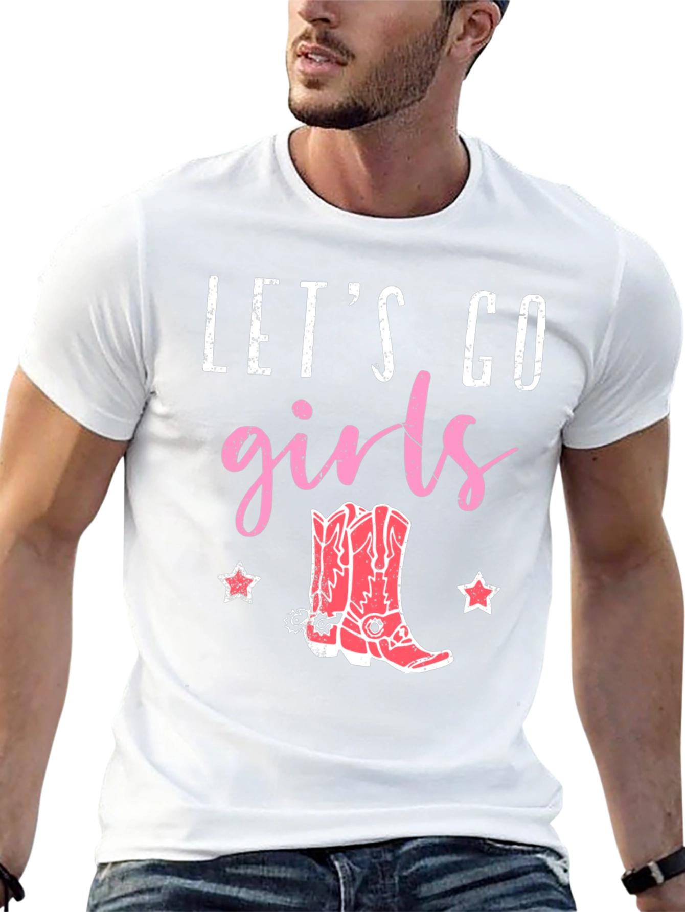 Black Let's Go Girls Cowboy Boot Graphic Tee view 13