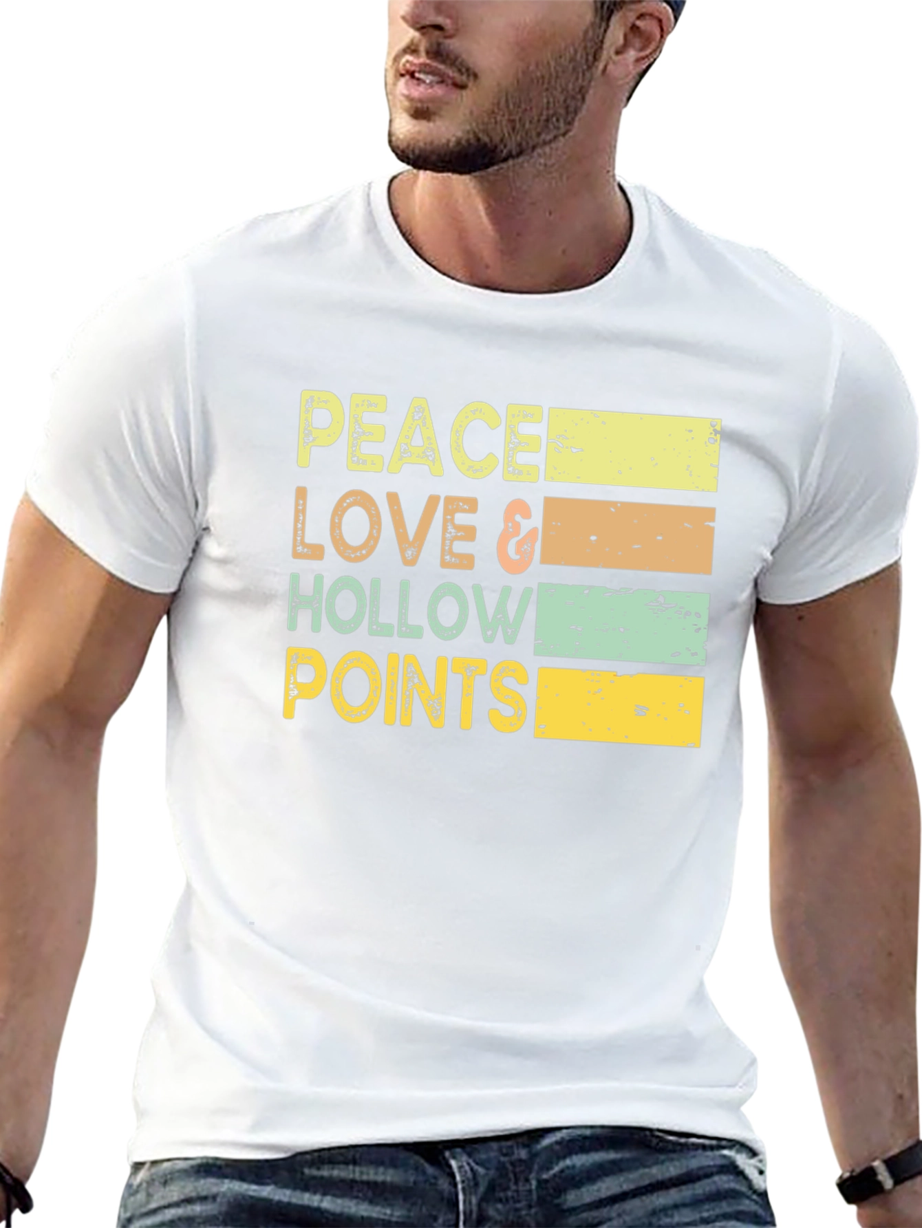 Black Peace Love Hollow Points Graphic Tee view 13
