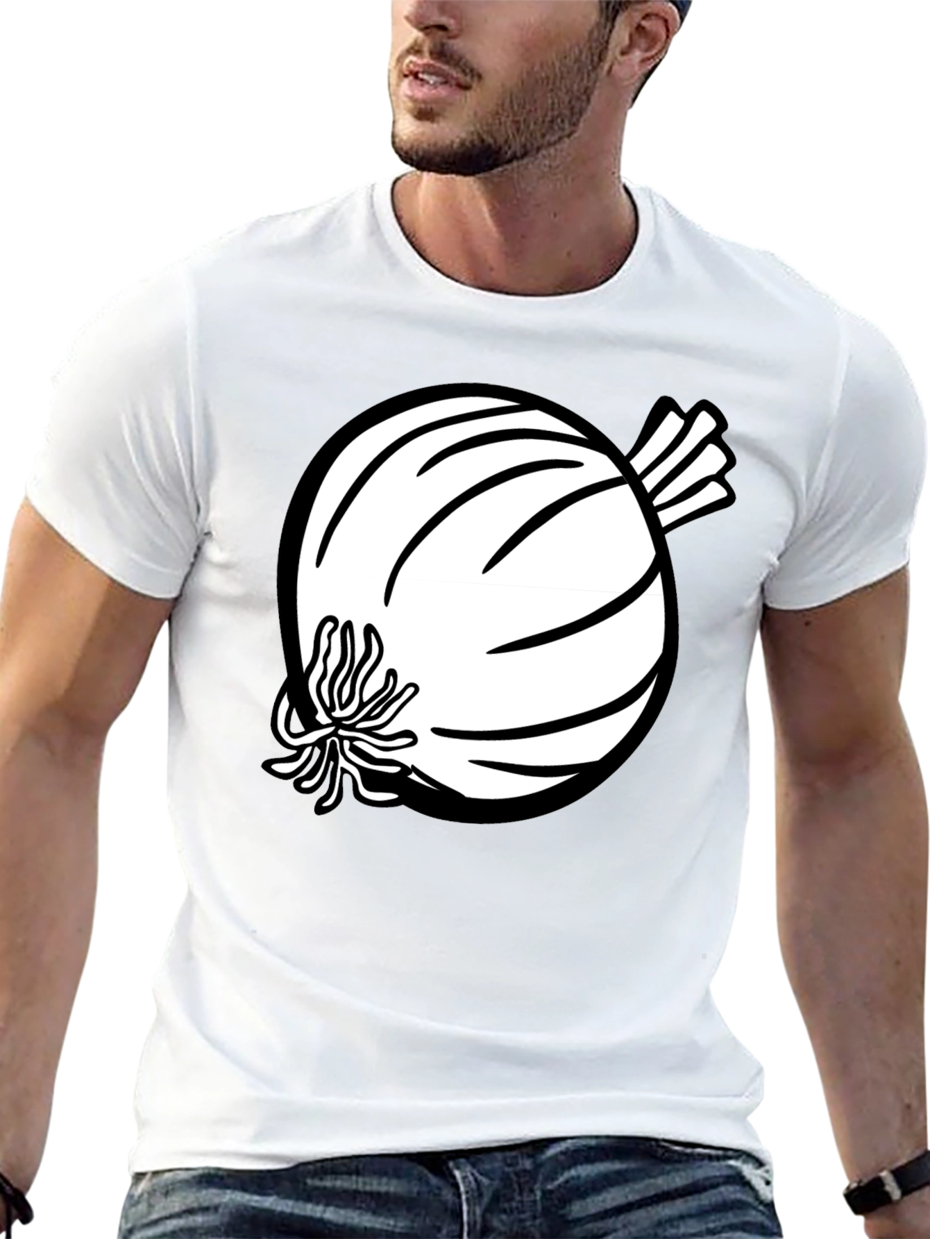 Black Onion Graphic Tee - Black Cotton Blend T-Shirt view 13