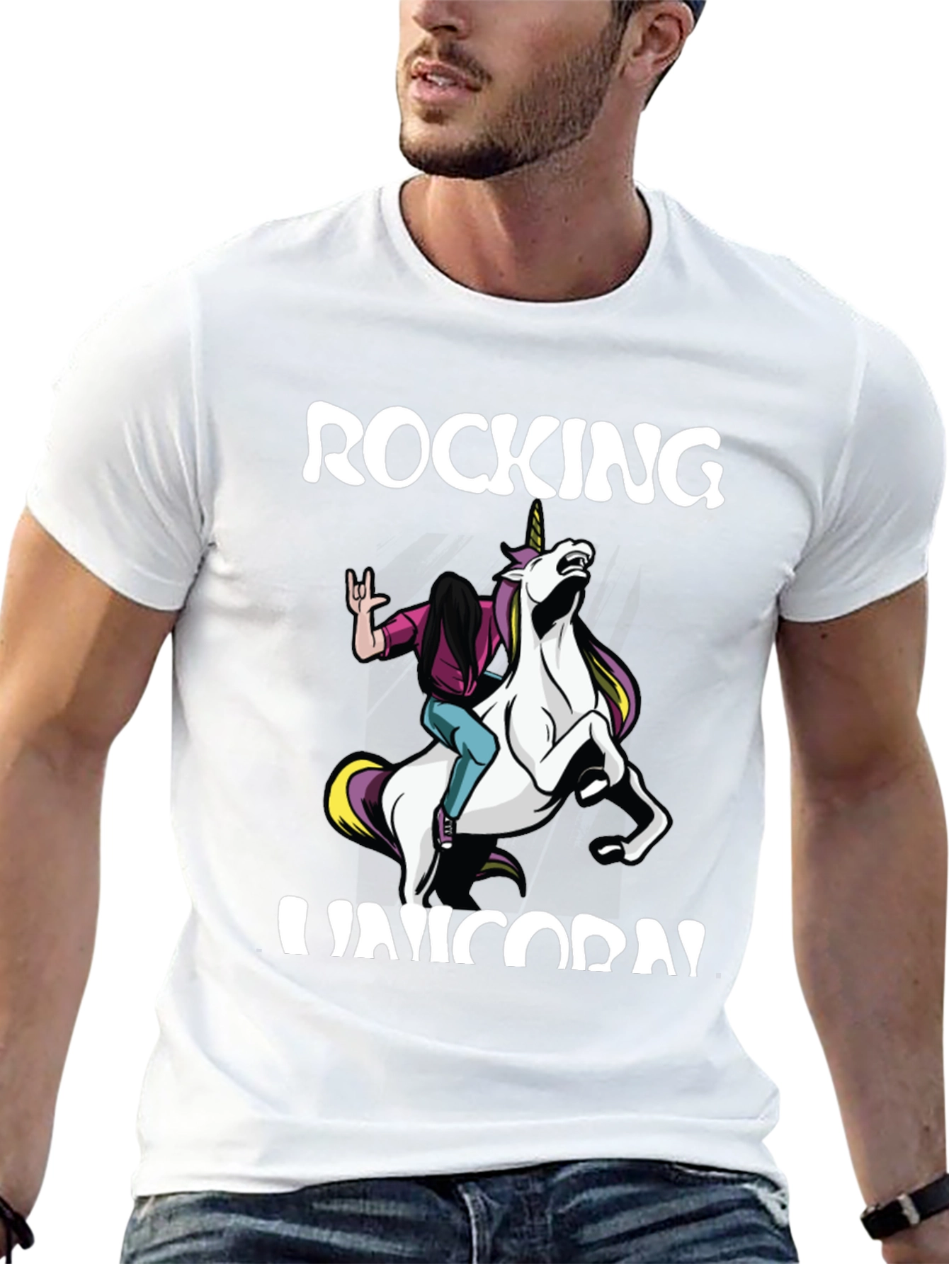 Black Rocking Unicorn Graphic Tee view 13