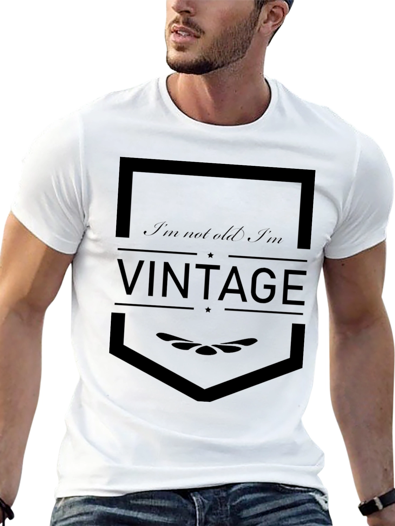 Black Vintage Style Graphic Tee - Not Old, Classic! view 13
