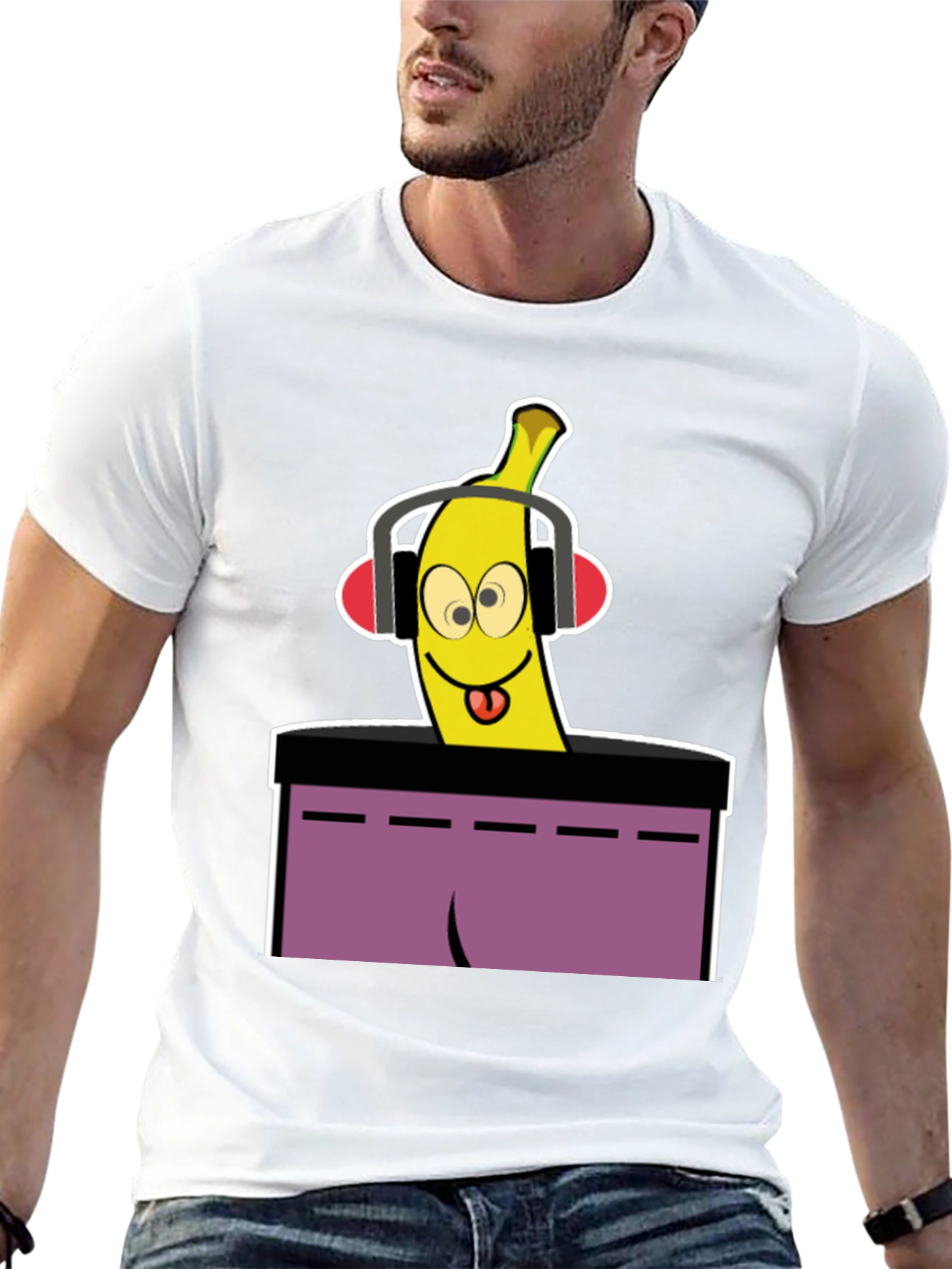 Black DJ Banana T-Shirt - Quirky Graphic Tee view 13