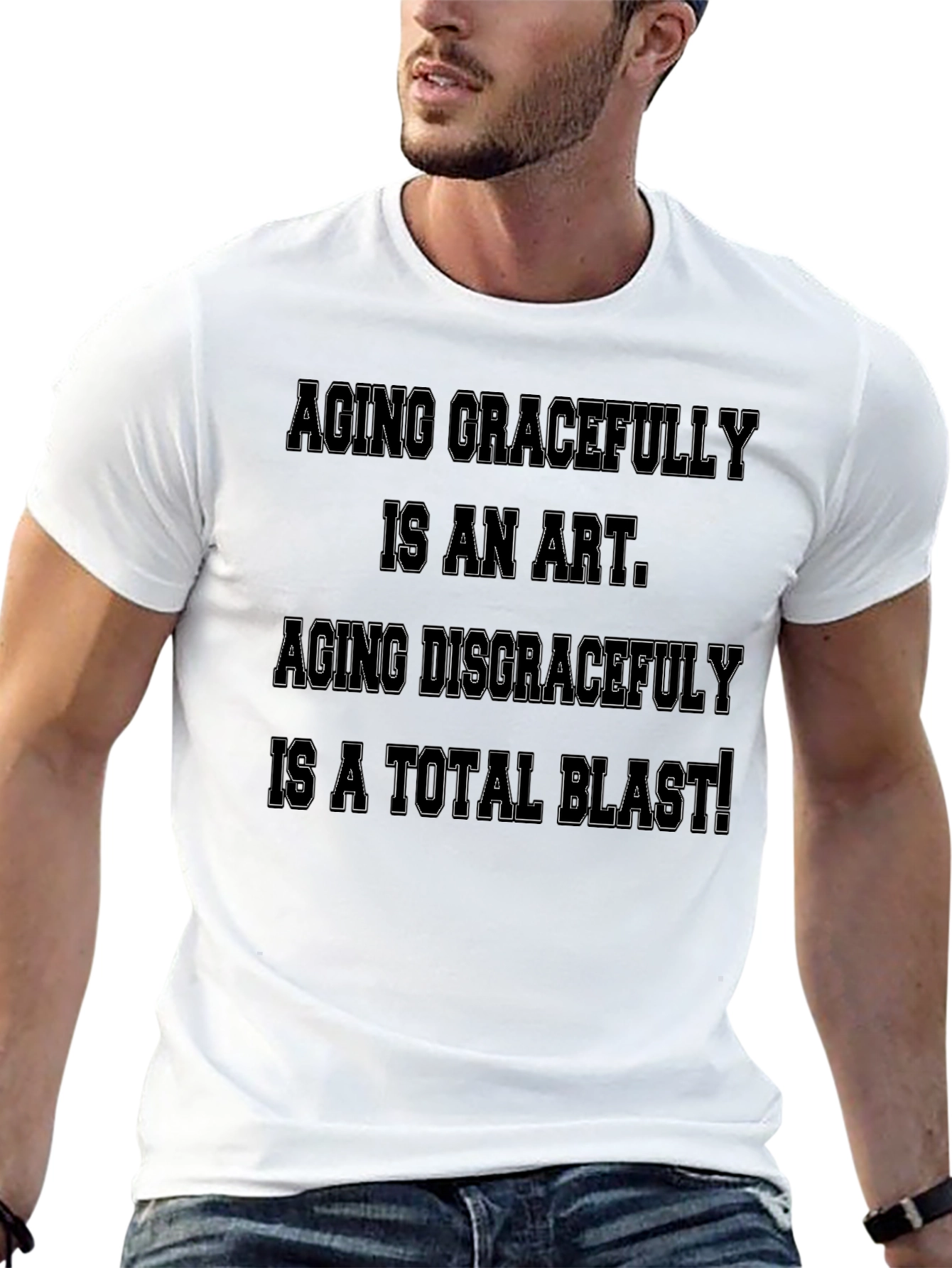 Black Aging Gracefully T-Shirt: Funny Slogan Tee view 13