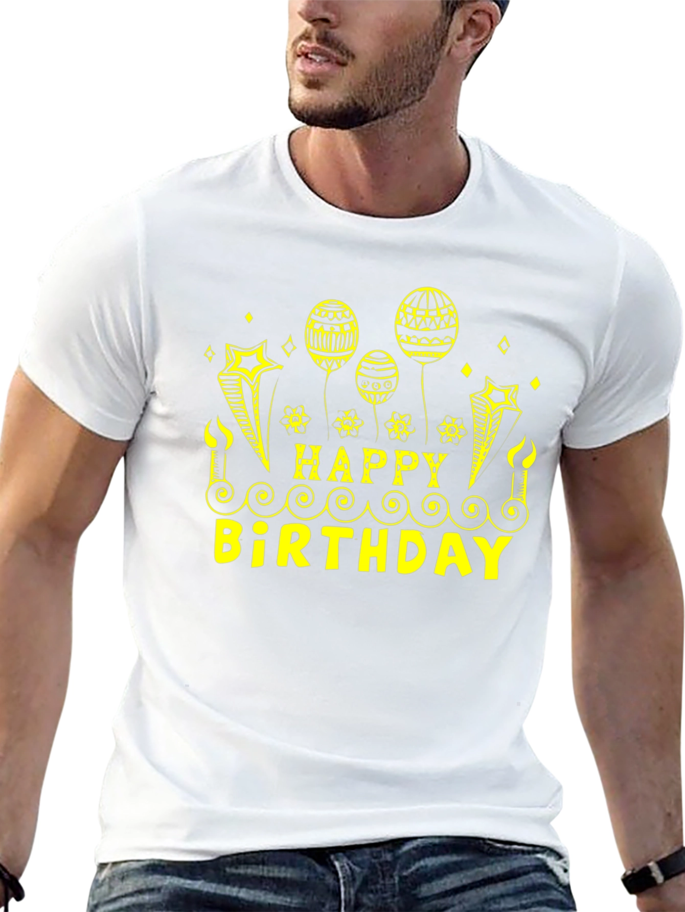 Black Happy Birthday Black T-Shirt view 13