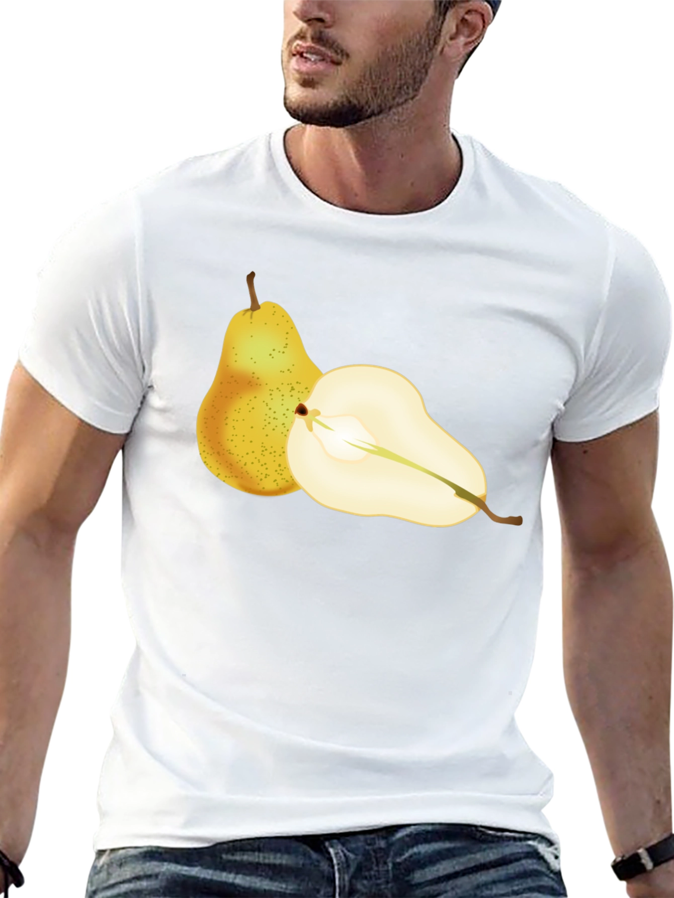 Black Pear Graphic T-Shirt - Fresh Fruit Design view 13