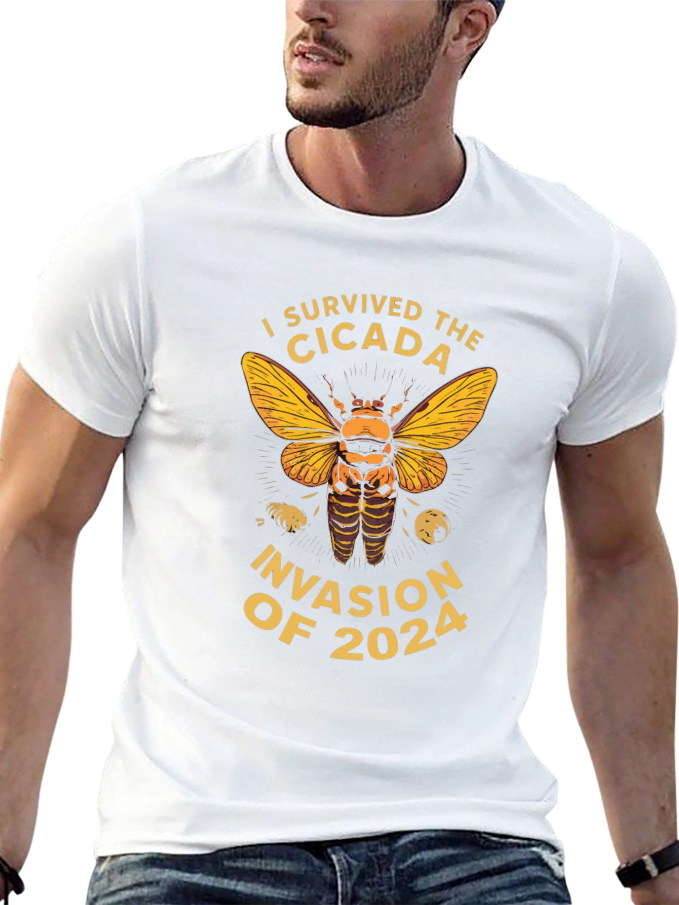 Black I Survived the Cicada Invasion of 2024 T-Shirt view 13