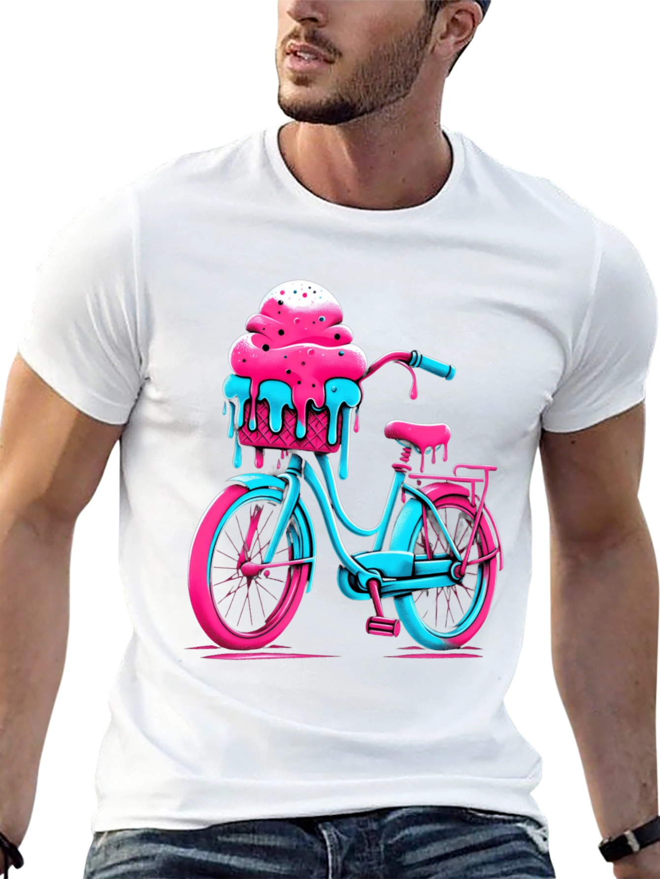 Black Ice Cream Bike Graphic Tee - Cool Summer Vibes view 13