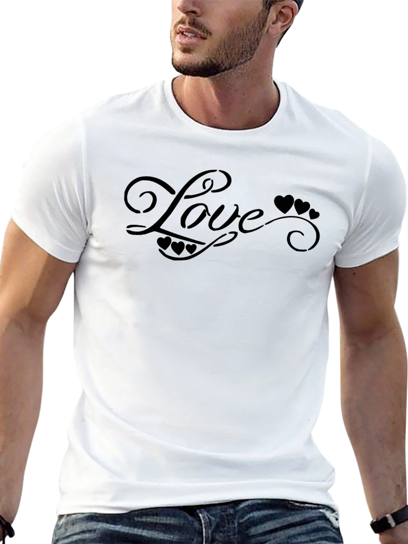 Black Love Heart Graphic Tee - Black view 13