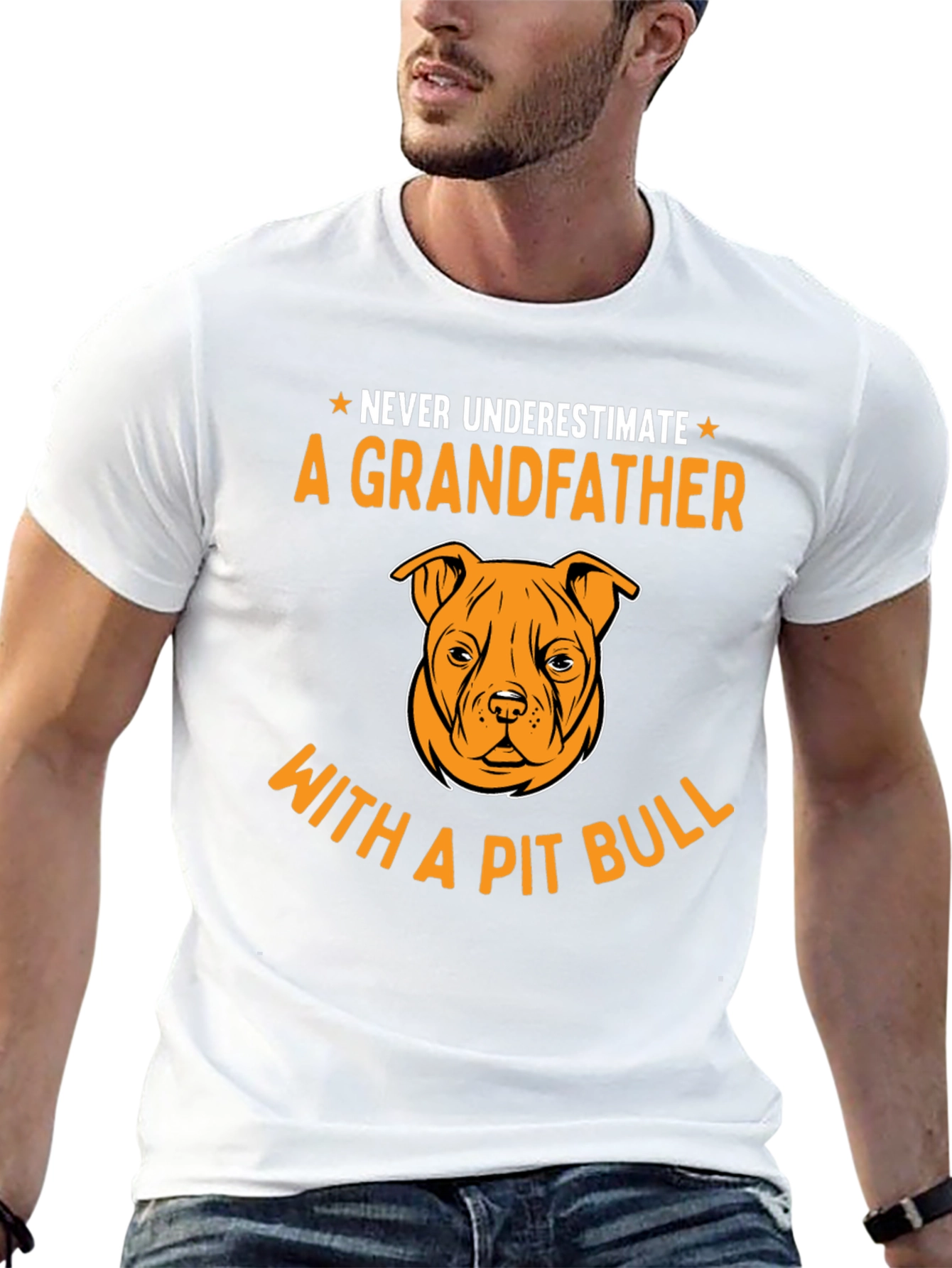 Black Grandfather Pit Bull T-Shirt view 13