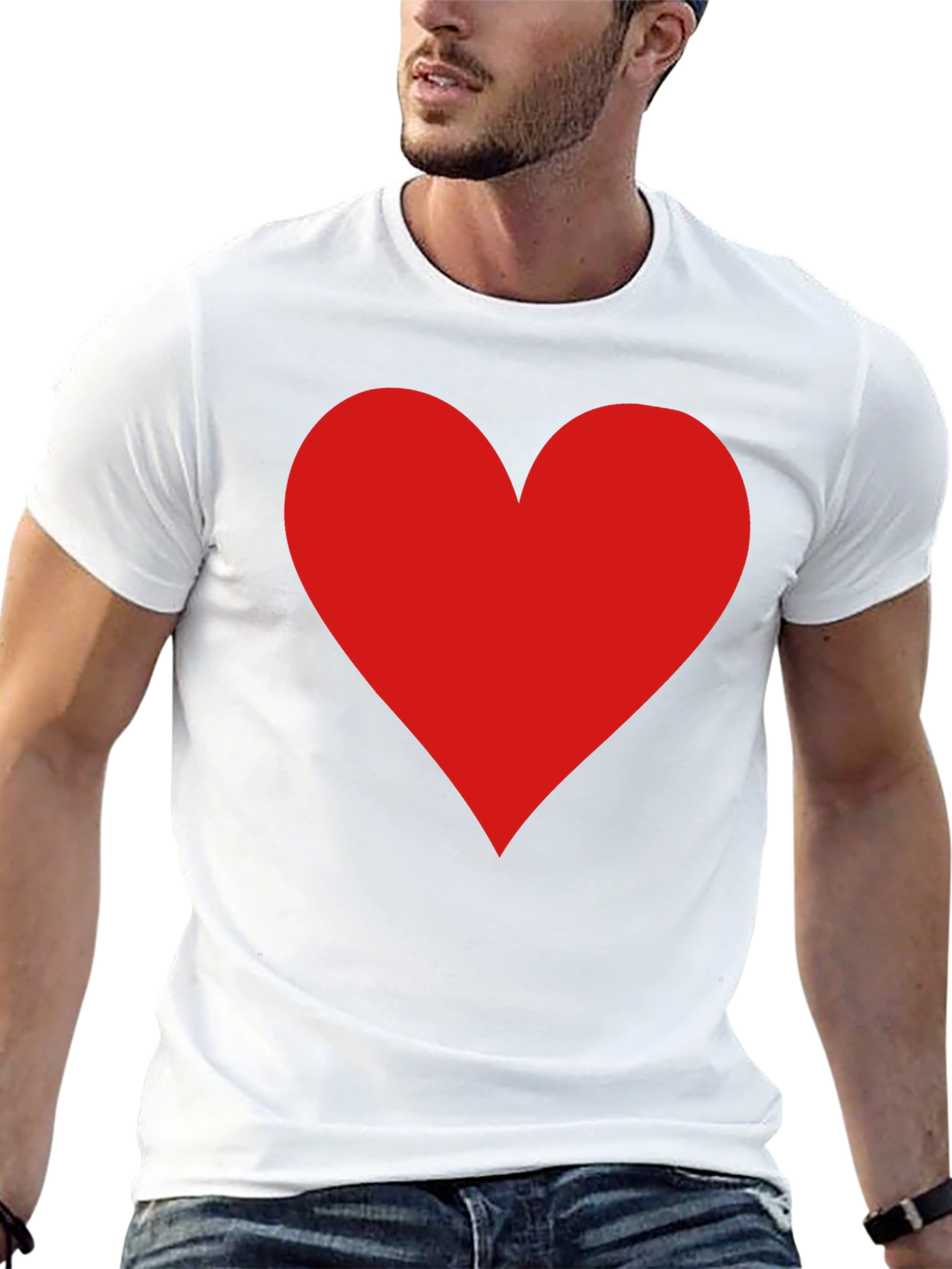 Black Red Heart Graphic Black T-Shirt - Love Tee view 13