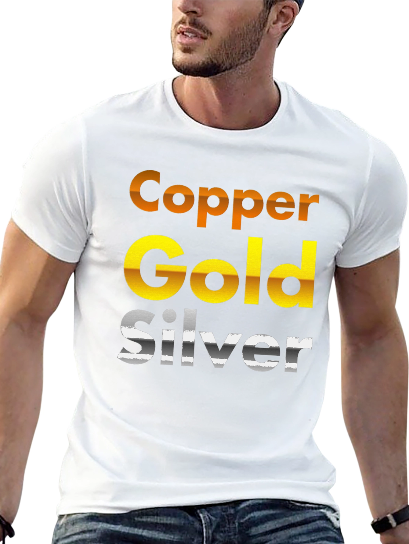 Black Copper Gold Silver T-Shirt view 13