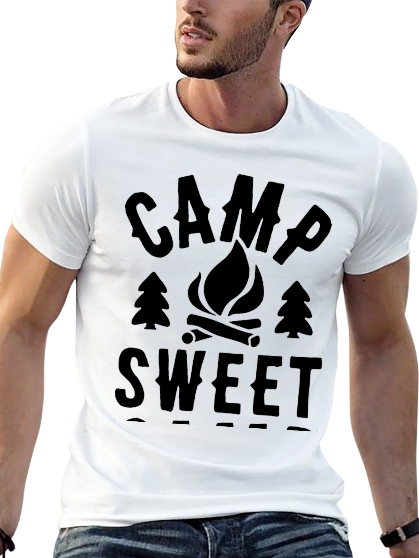 Black Camp Sweet T-Shirt - Black Camping Shirt view 13