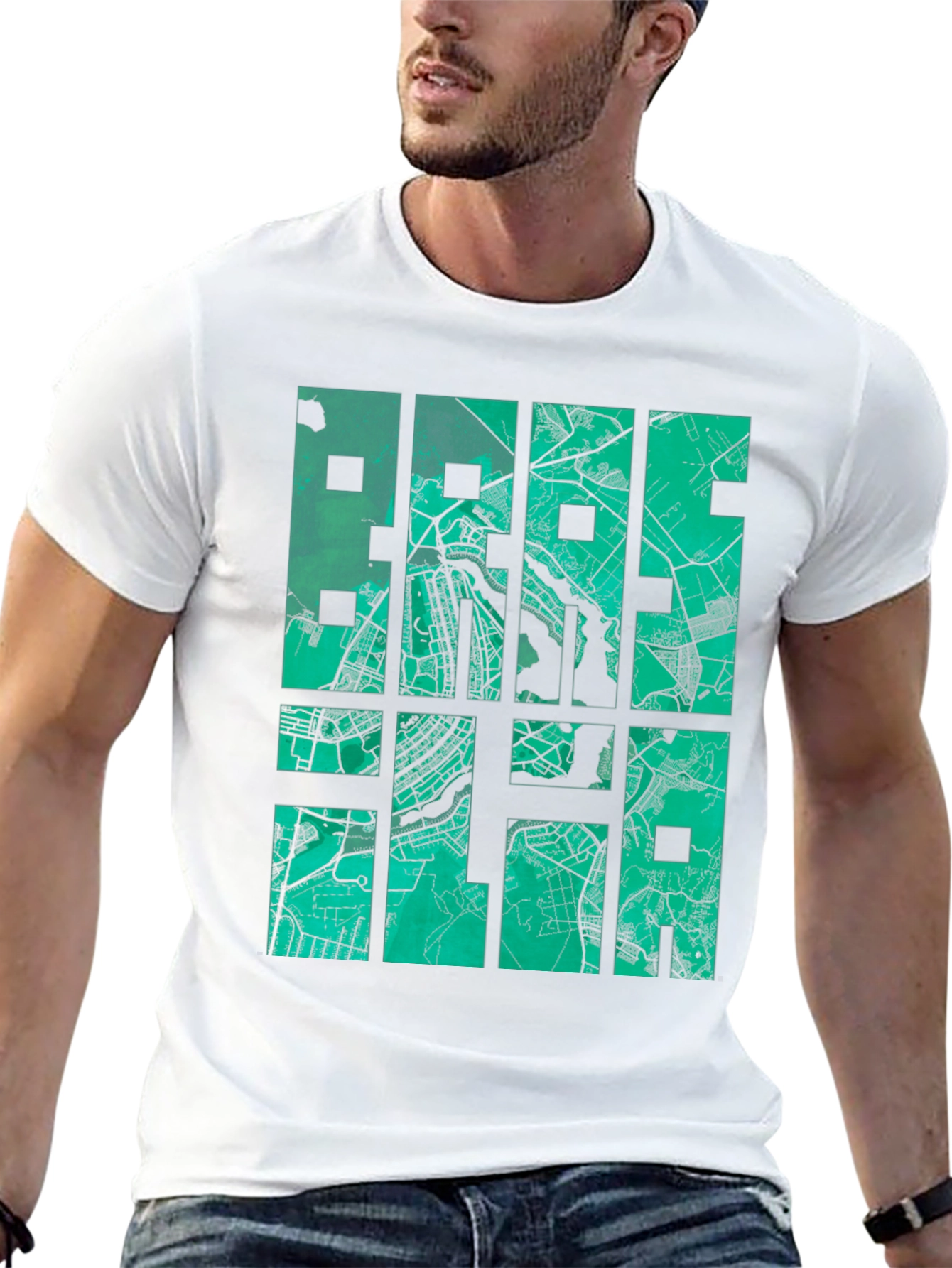 Black Brasilia Map T-Shirt - Stylish Cityscape Design view 13