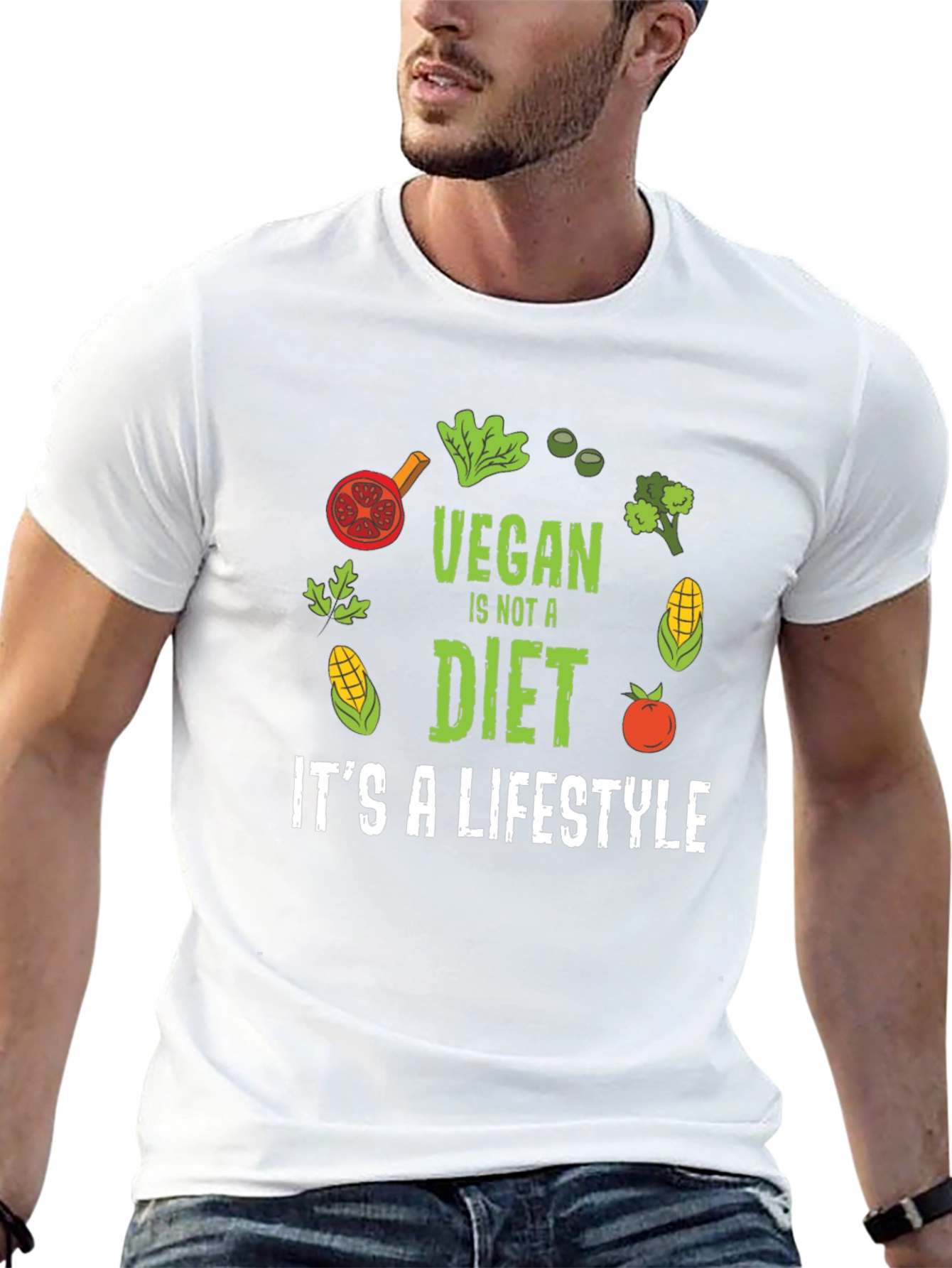Black Vegan Lifestyle Graphic T-Shirt - Black view 13