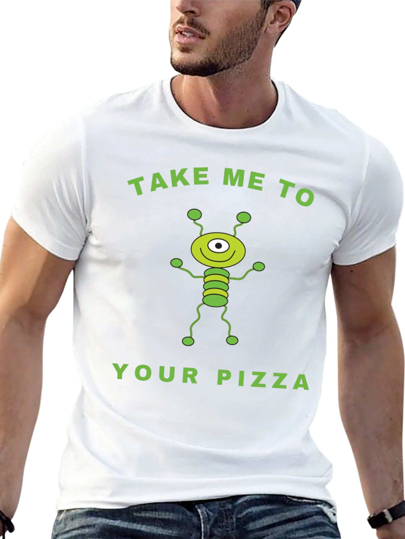Black Alien Pizza Graphic Tee - Fun & Unique! view 13