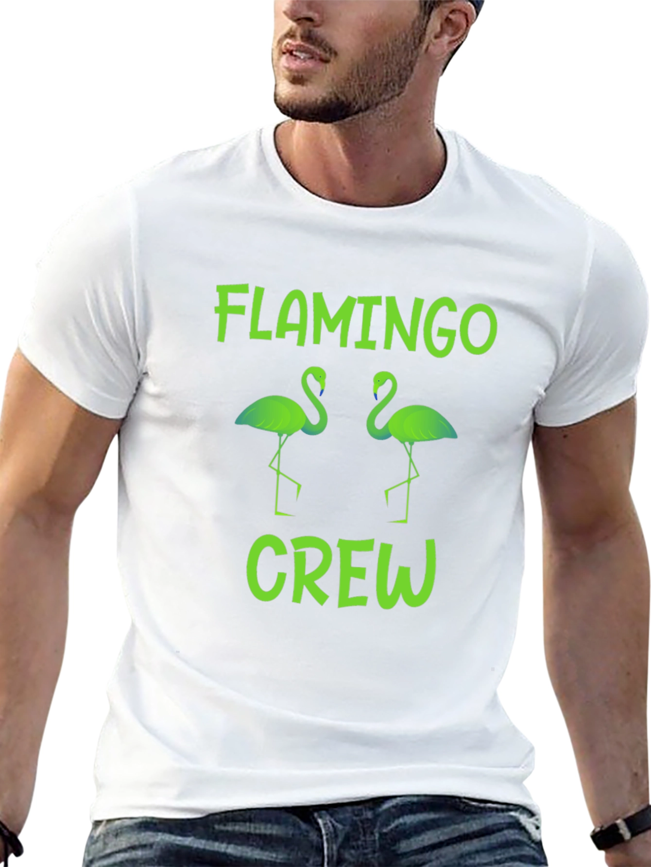 Black Flamingo Crew Graphic T-Shirt - Fun Summer Tee view 13